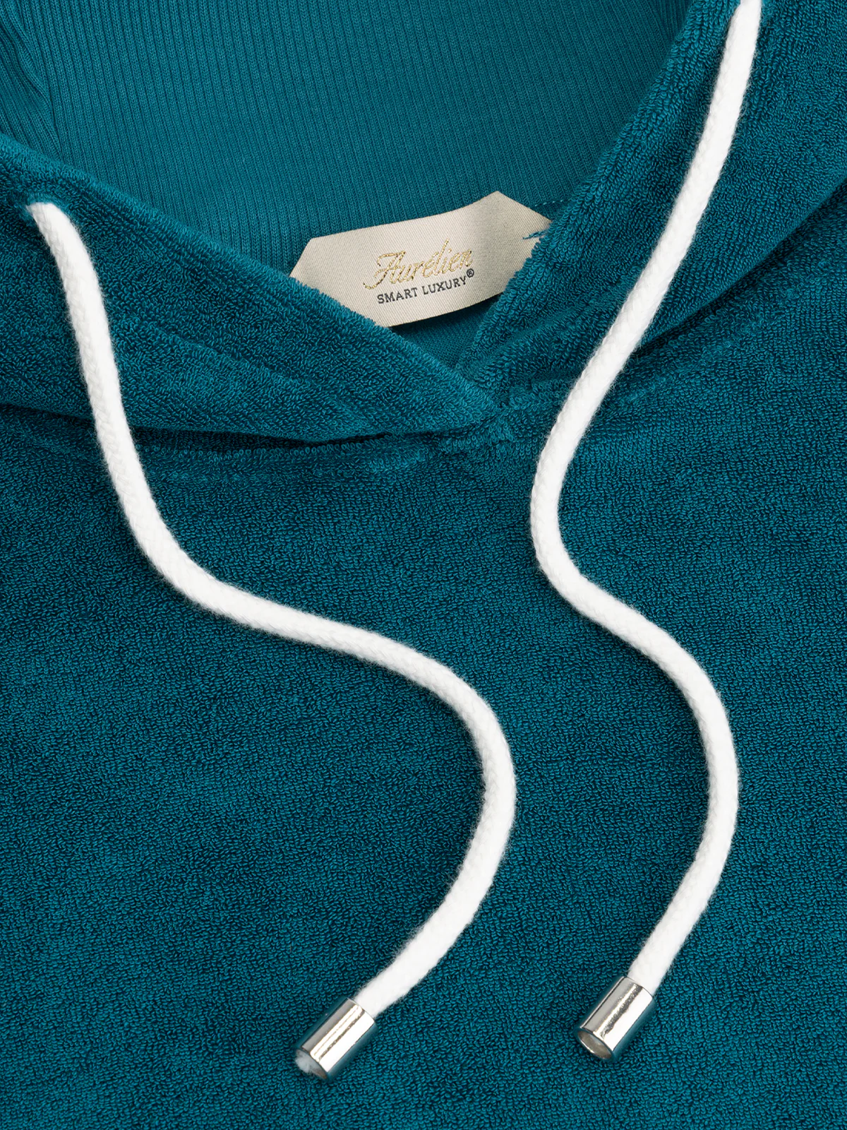 Aquamarine Terry Towelling Leisure Hoodie - Image 2