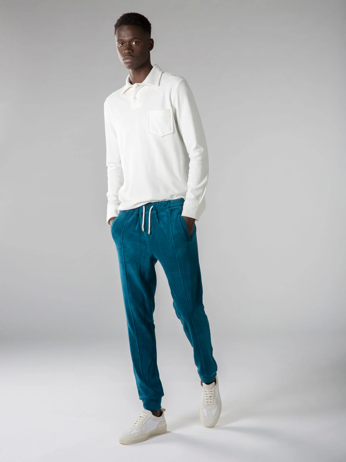 Aquamarine Terry Towelling Leisure Trousers - Image 6