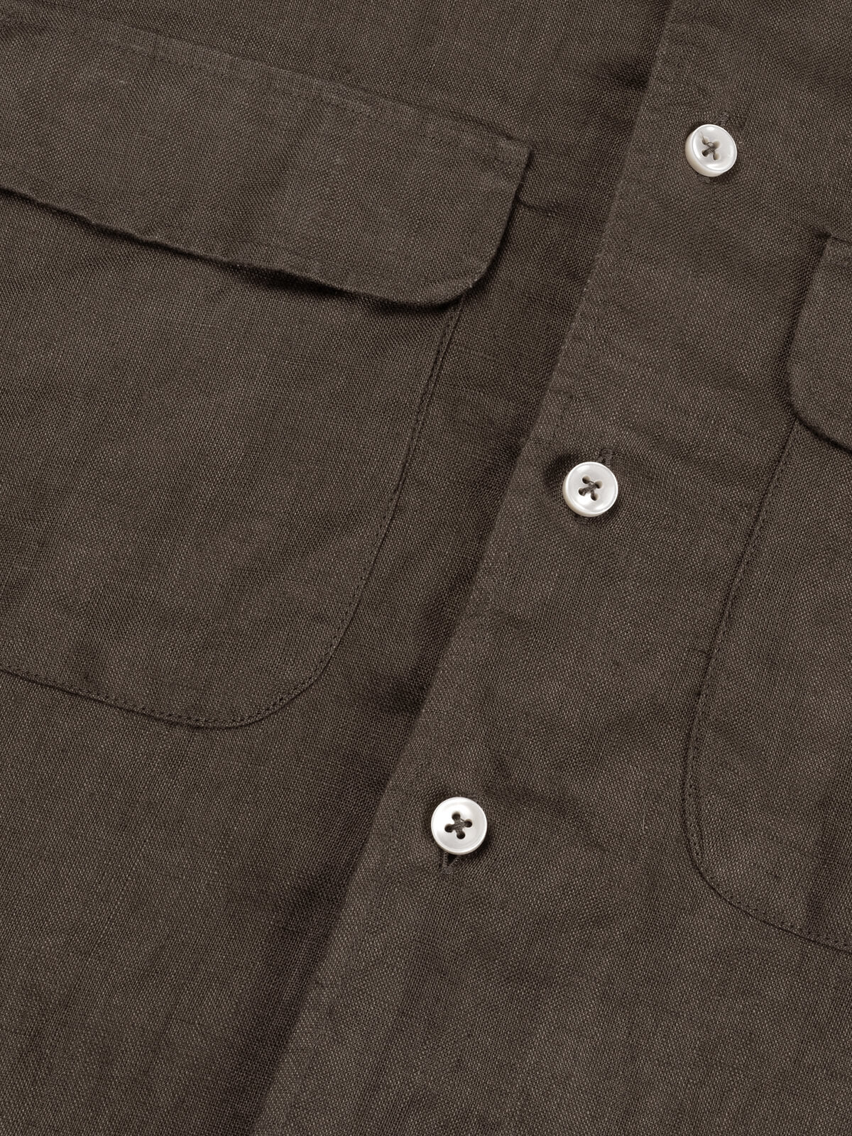 Ash Grey Linen Pocket Shirt - Image 6