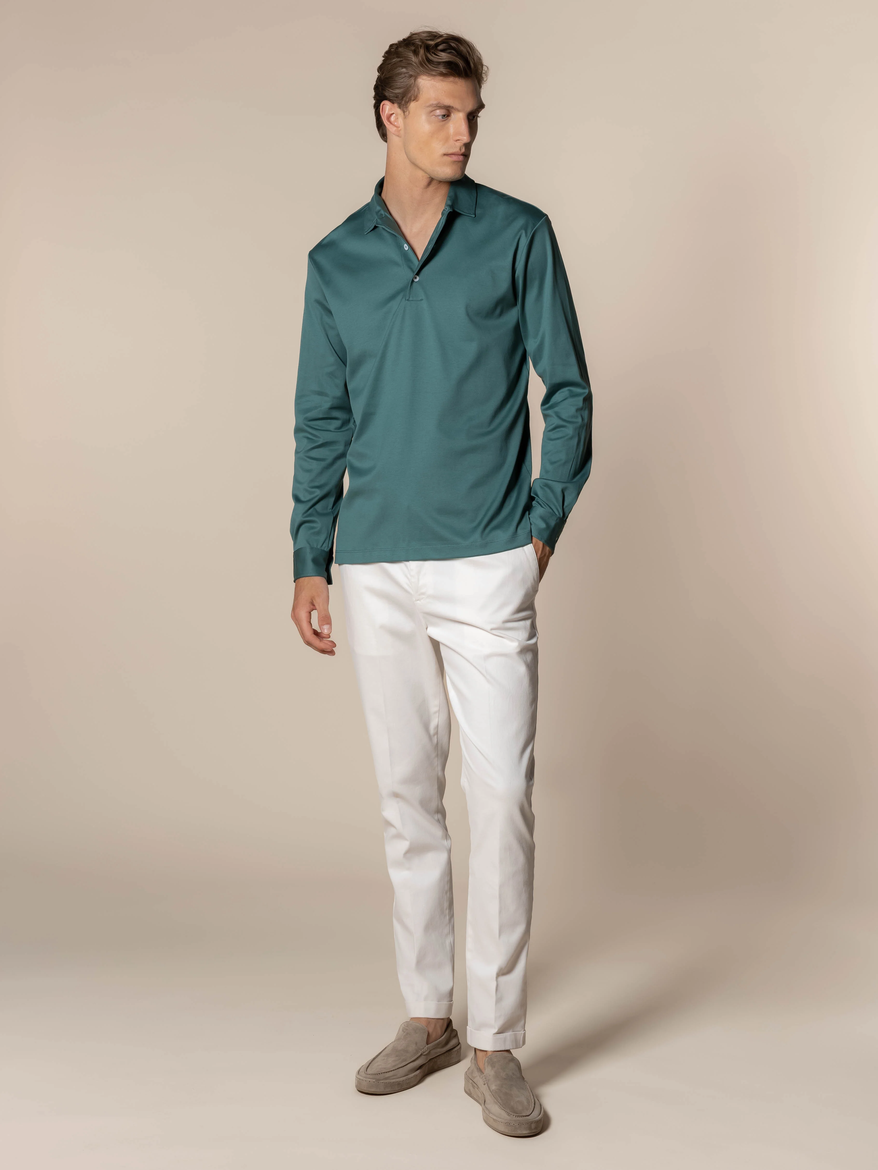 AUR1 Longsleeve Polo Emerald - Image 6