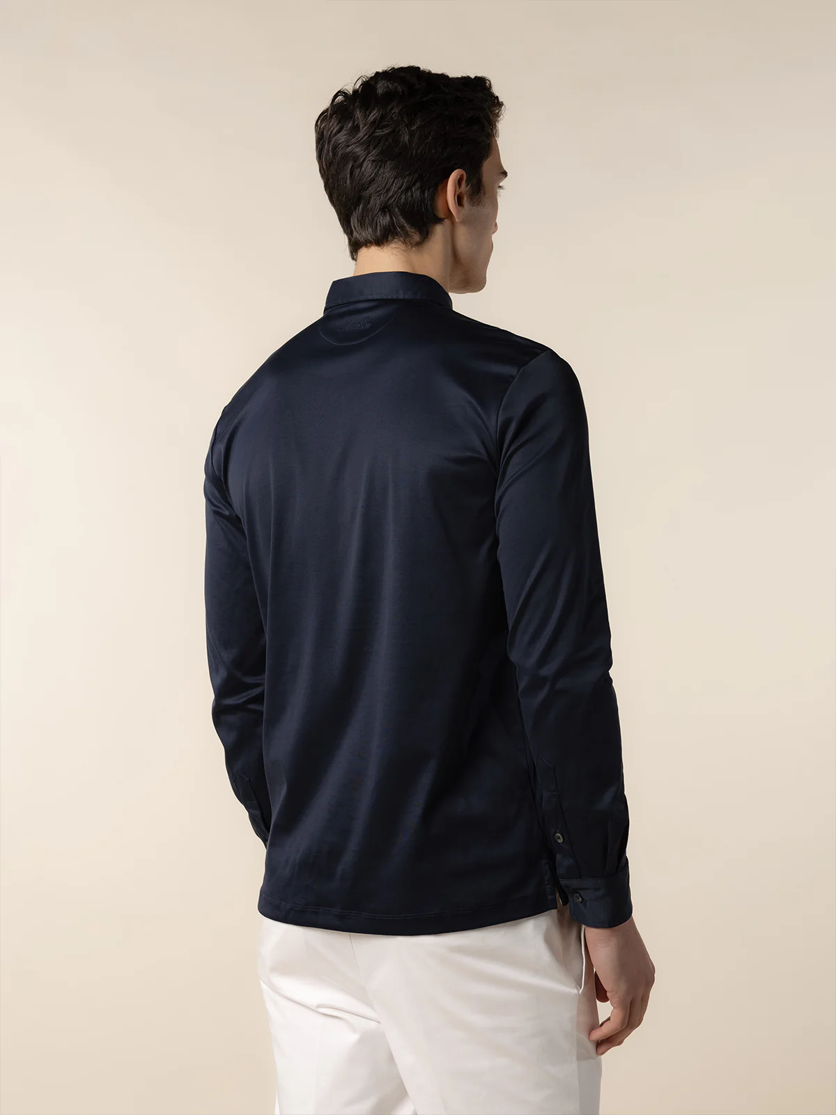 AUR1 Longsleeve Polo Navy - Image 4