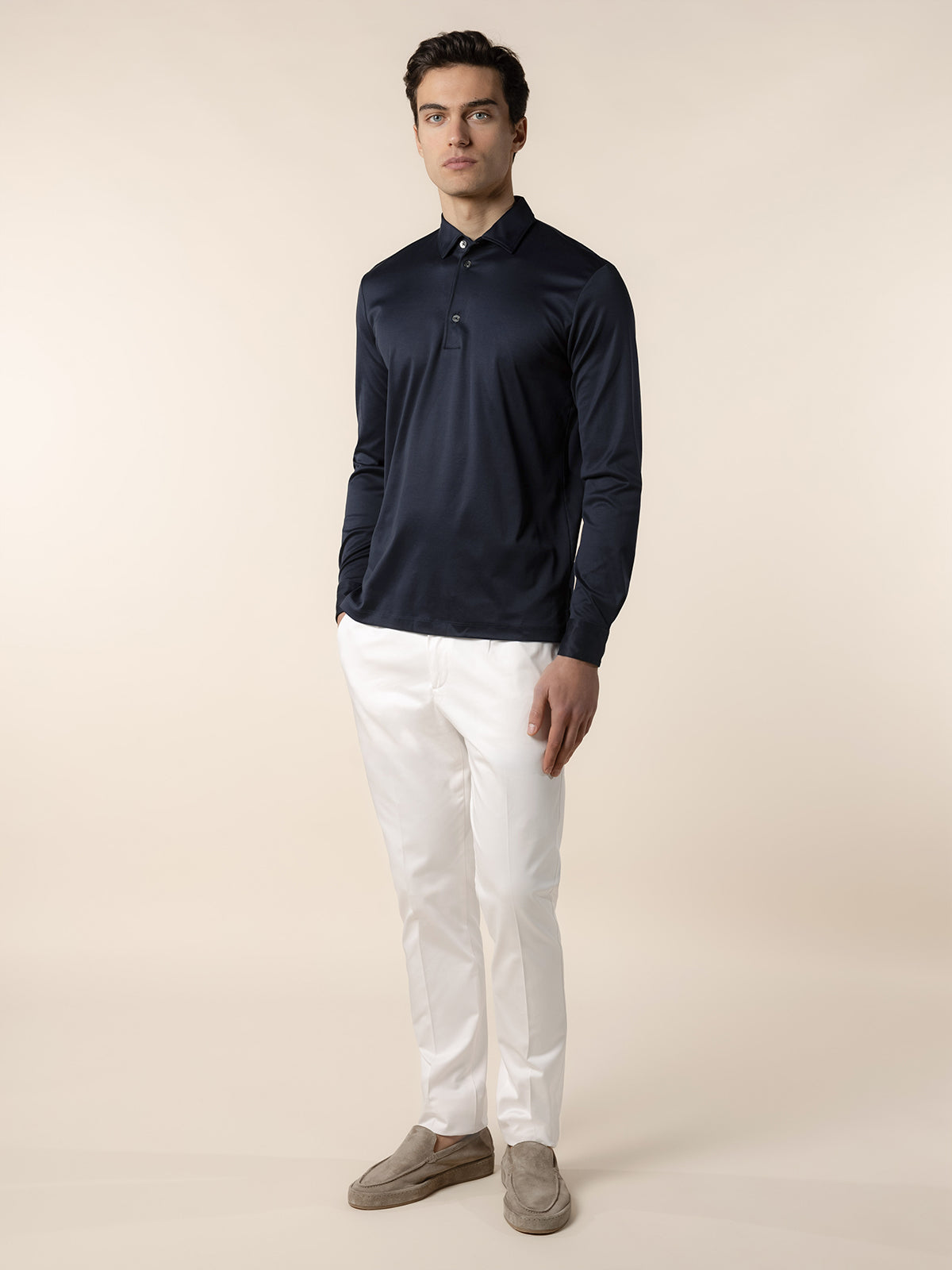 AUR1 Longsleeve Polo Navy - Image 6