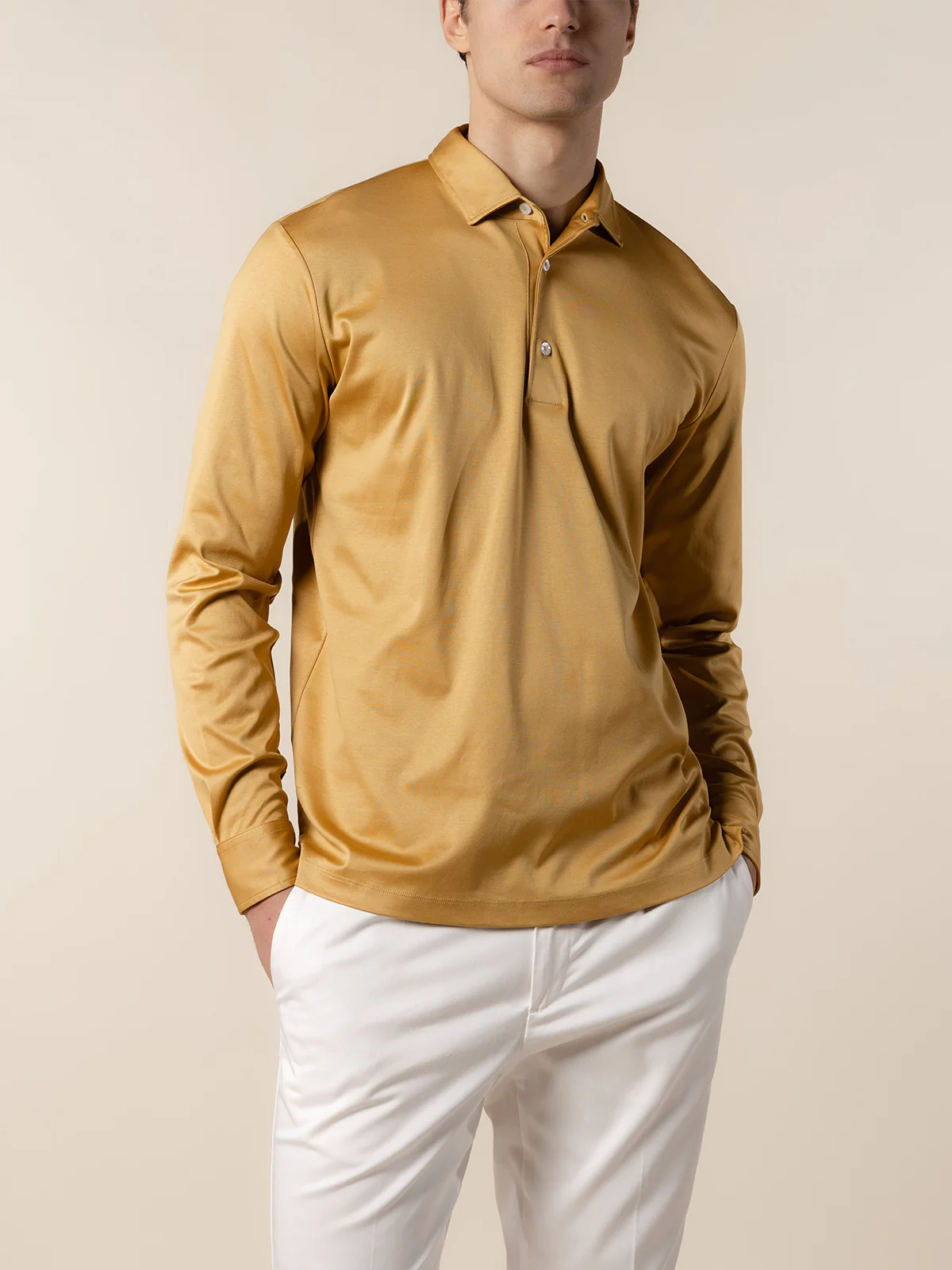 AUR1 Longsleeve Polo Saffron - Image 2