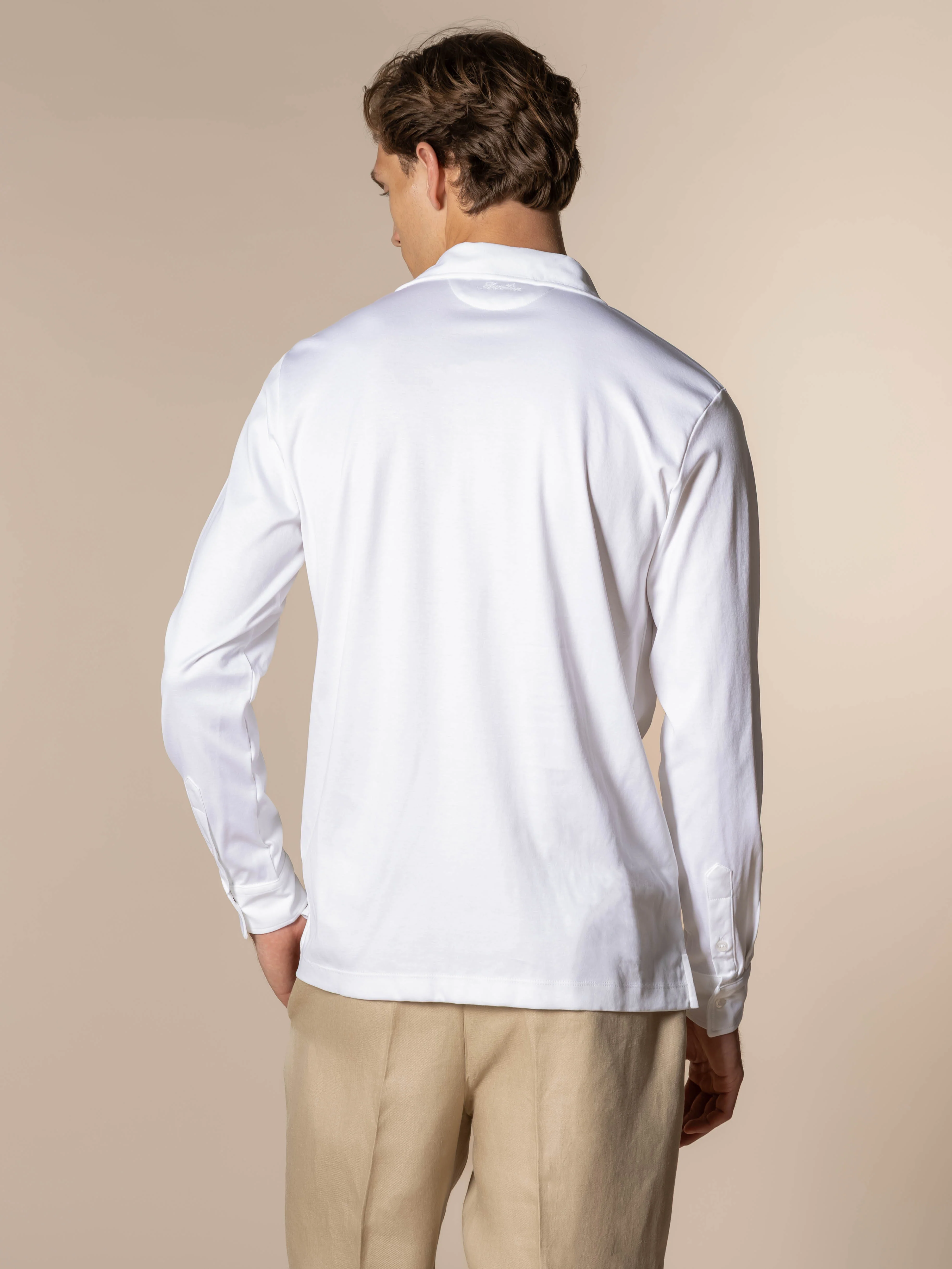 AUR1 Longsleeve Polo White - Image 5