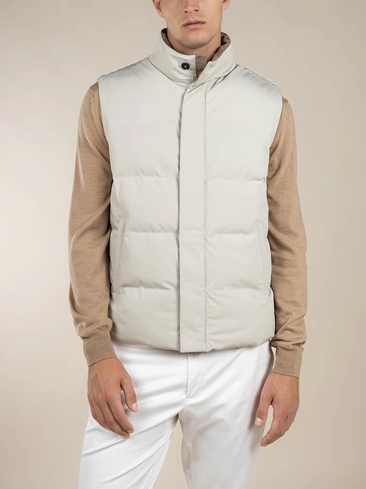 Beige AUR1 Body Warmer - Image 2
