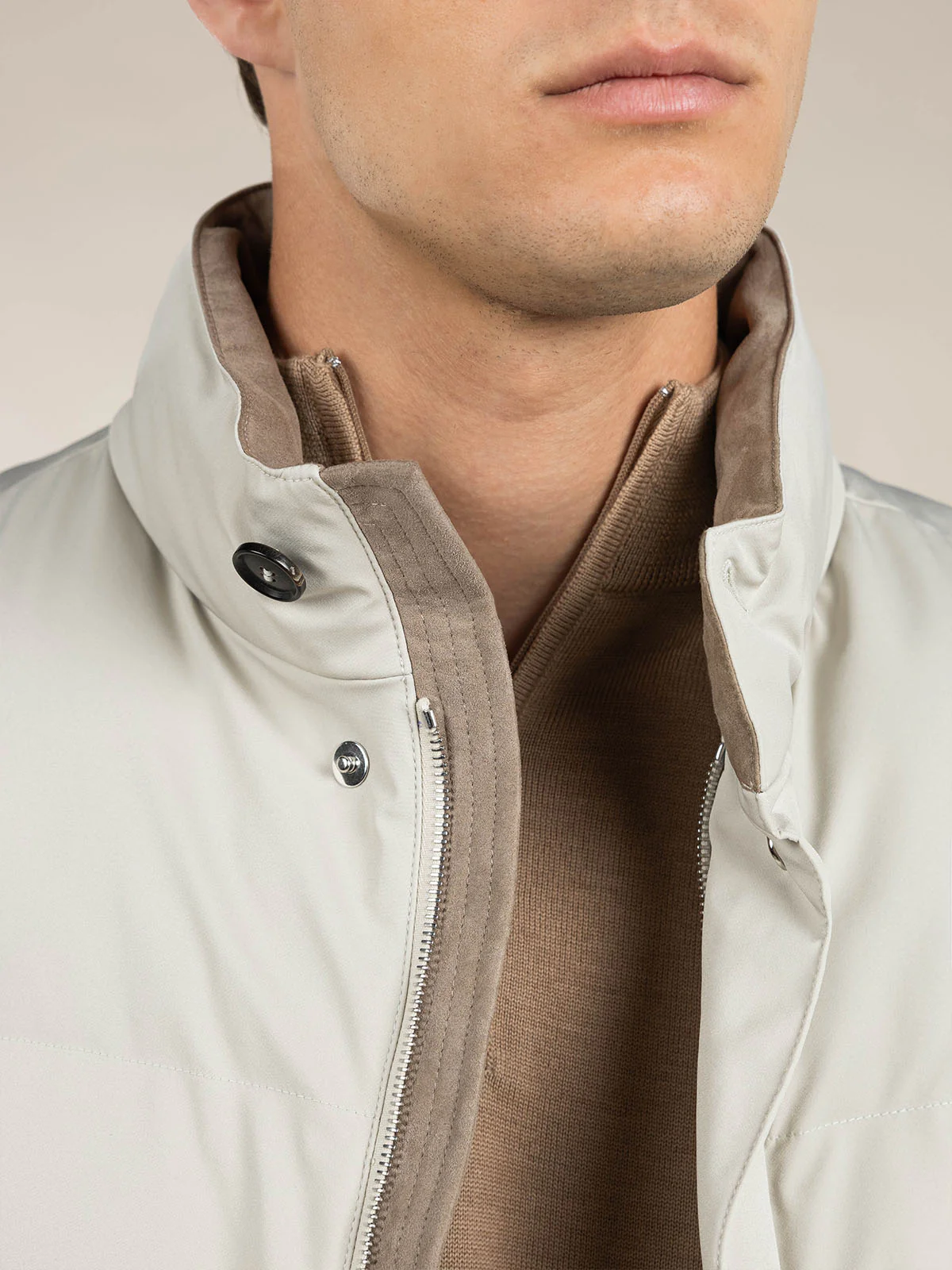 Beige AUR1 Body Warmer - Image 3