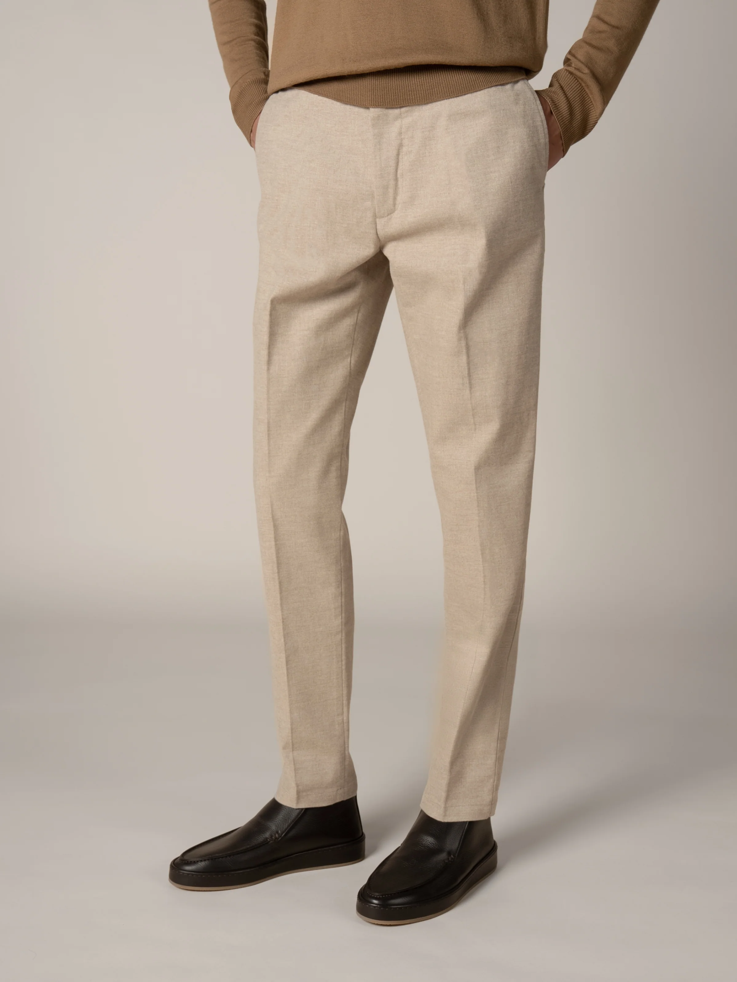 Beige Flannel Trousers - Image 2