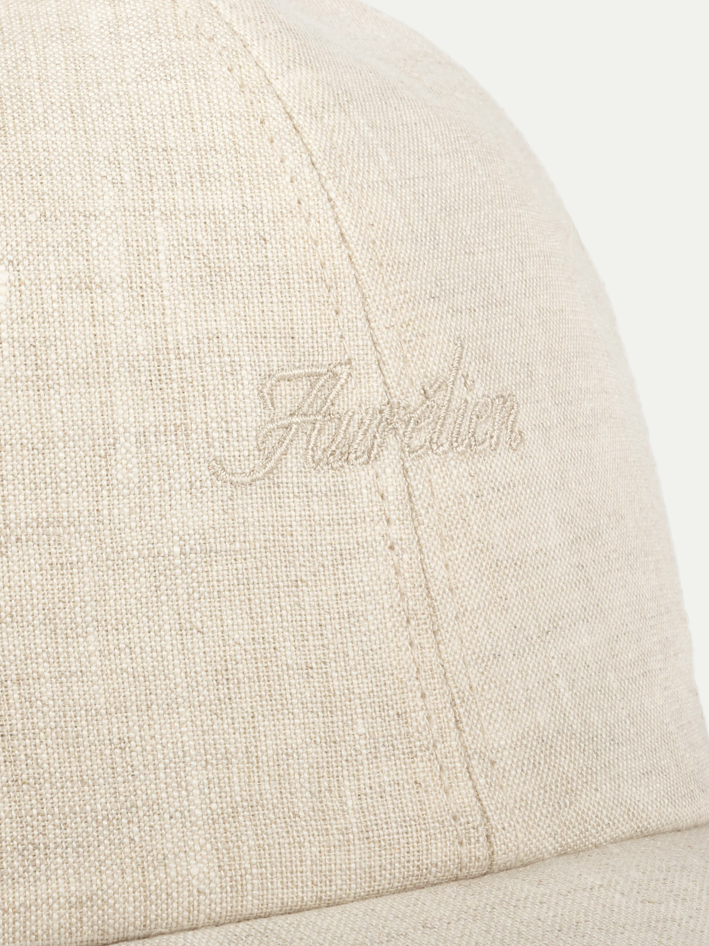 Beige Linen Baseball Cap - Image 3