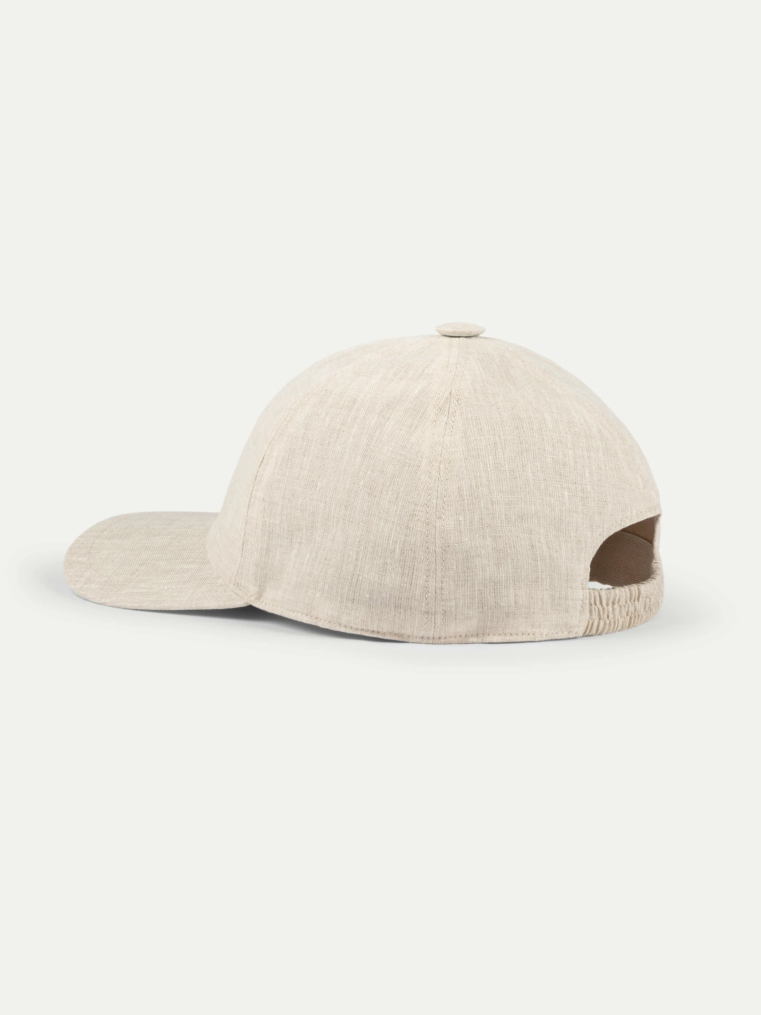Beige Linen Baseball Cap - Image 5
