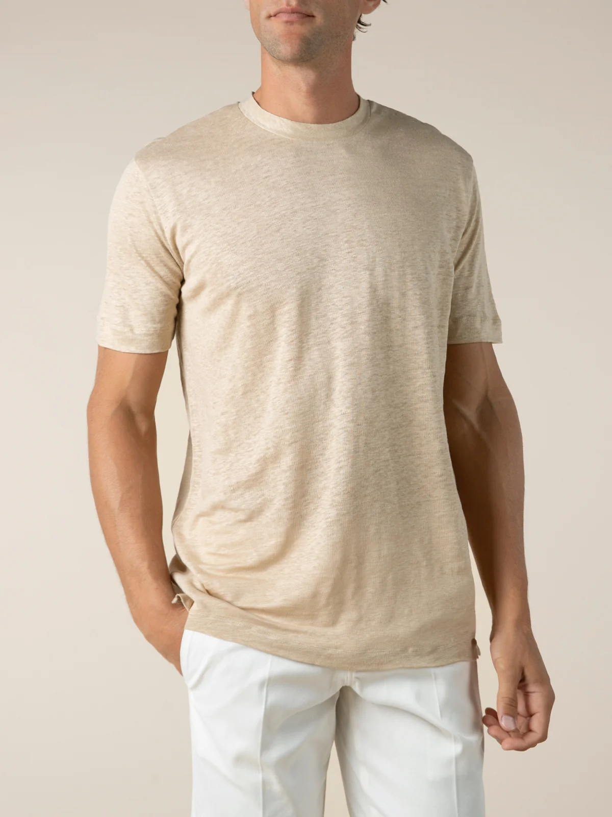 Beige Linen City T-shirt - Image 2