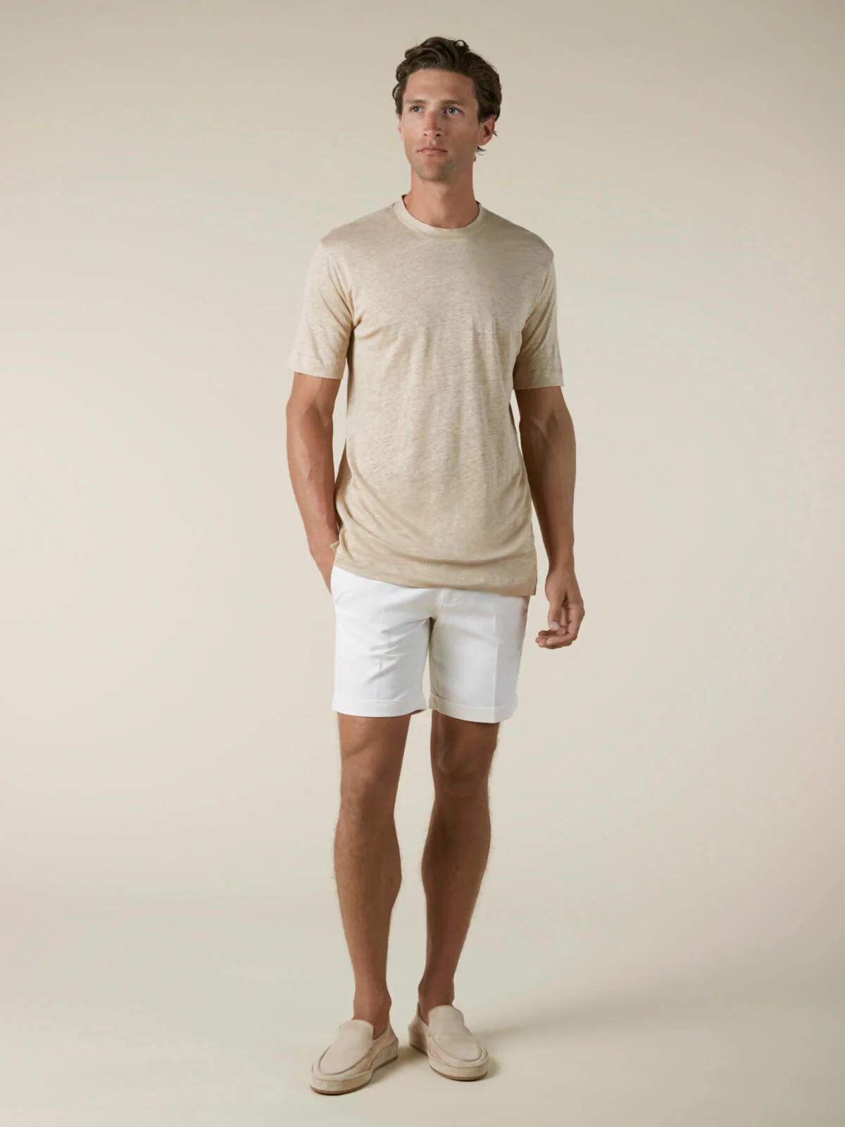 Beige Linen City T-shirt - Image 5