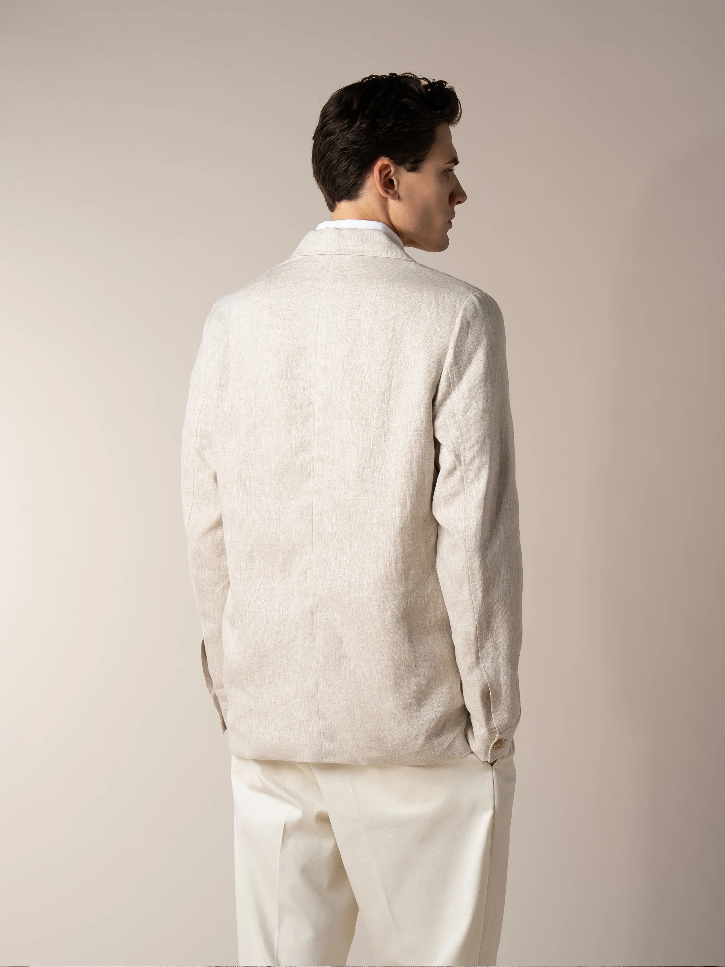 Beige Linen Leisure Blazer - Image 3