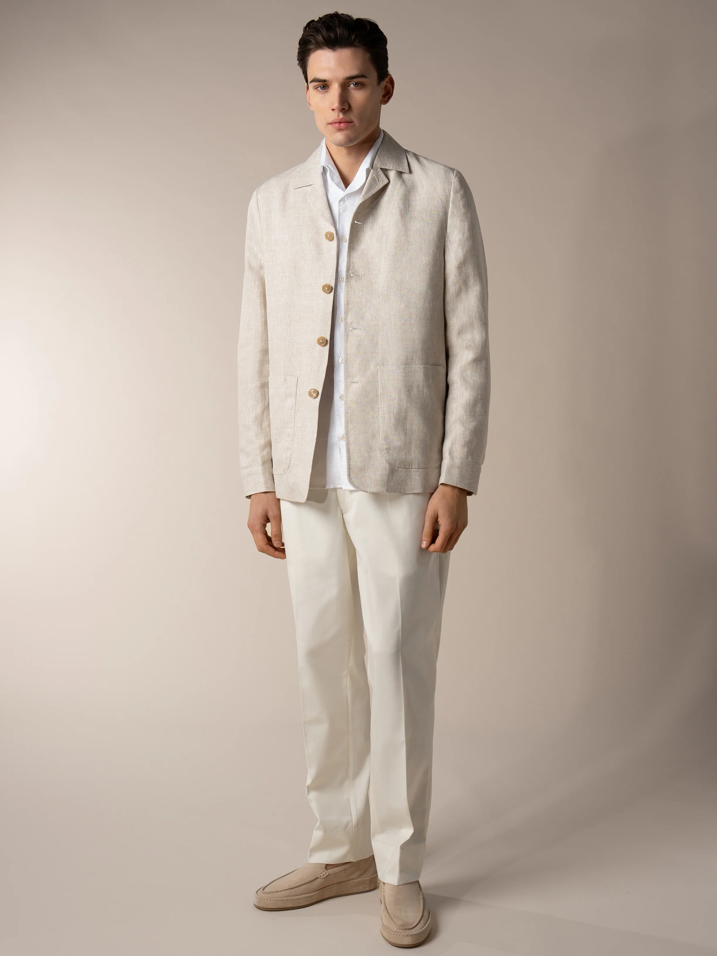 Beige Linen Leisure Blazer - Image 5