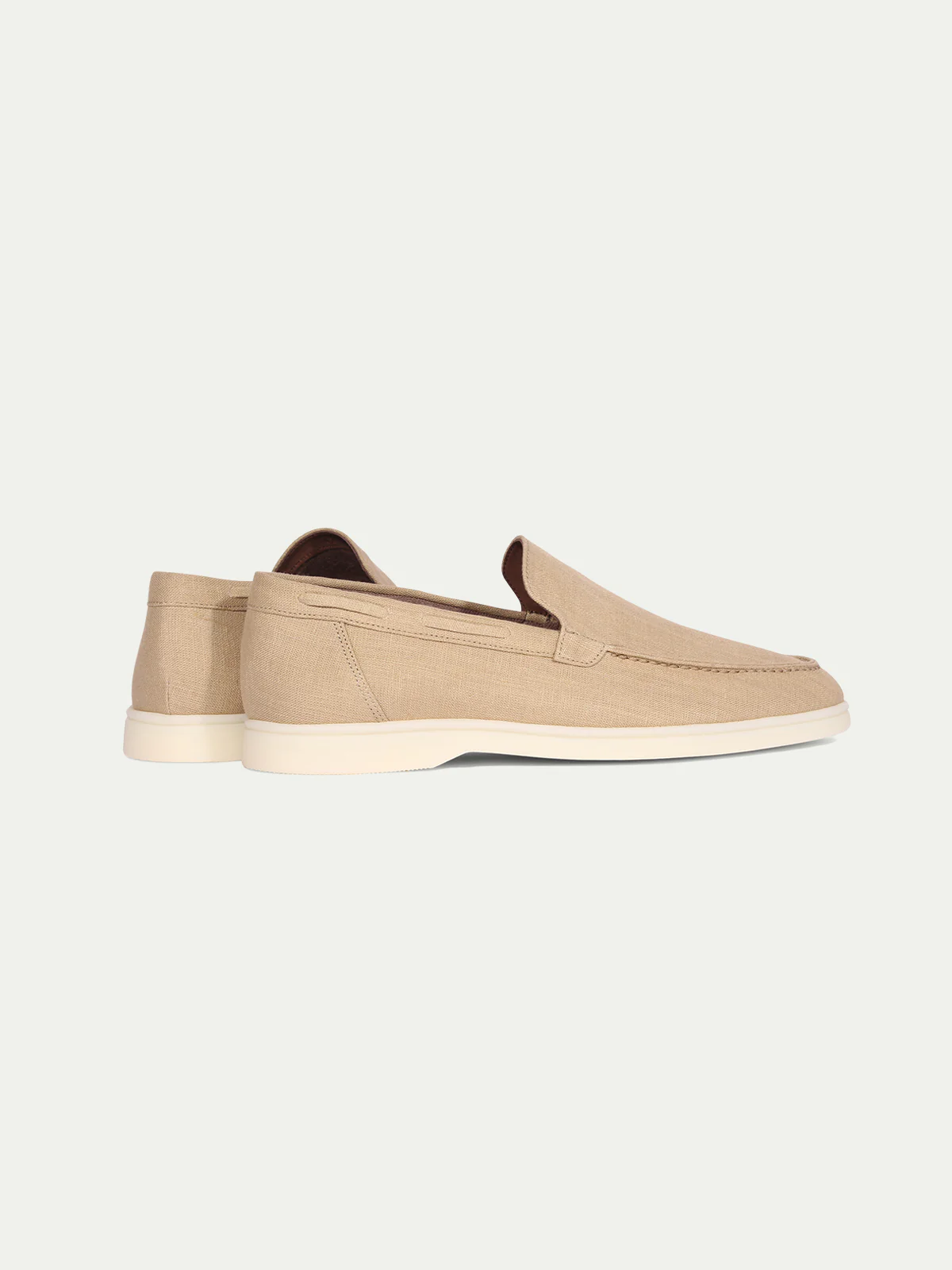 Beige Linen Yacht Loafers - Image 6