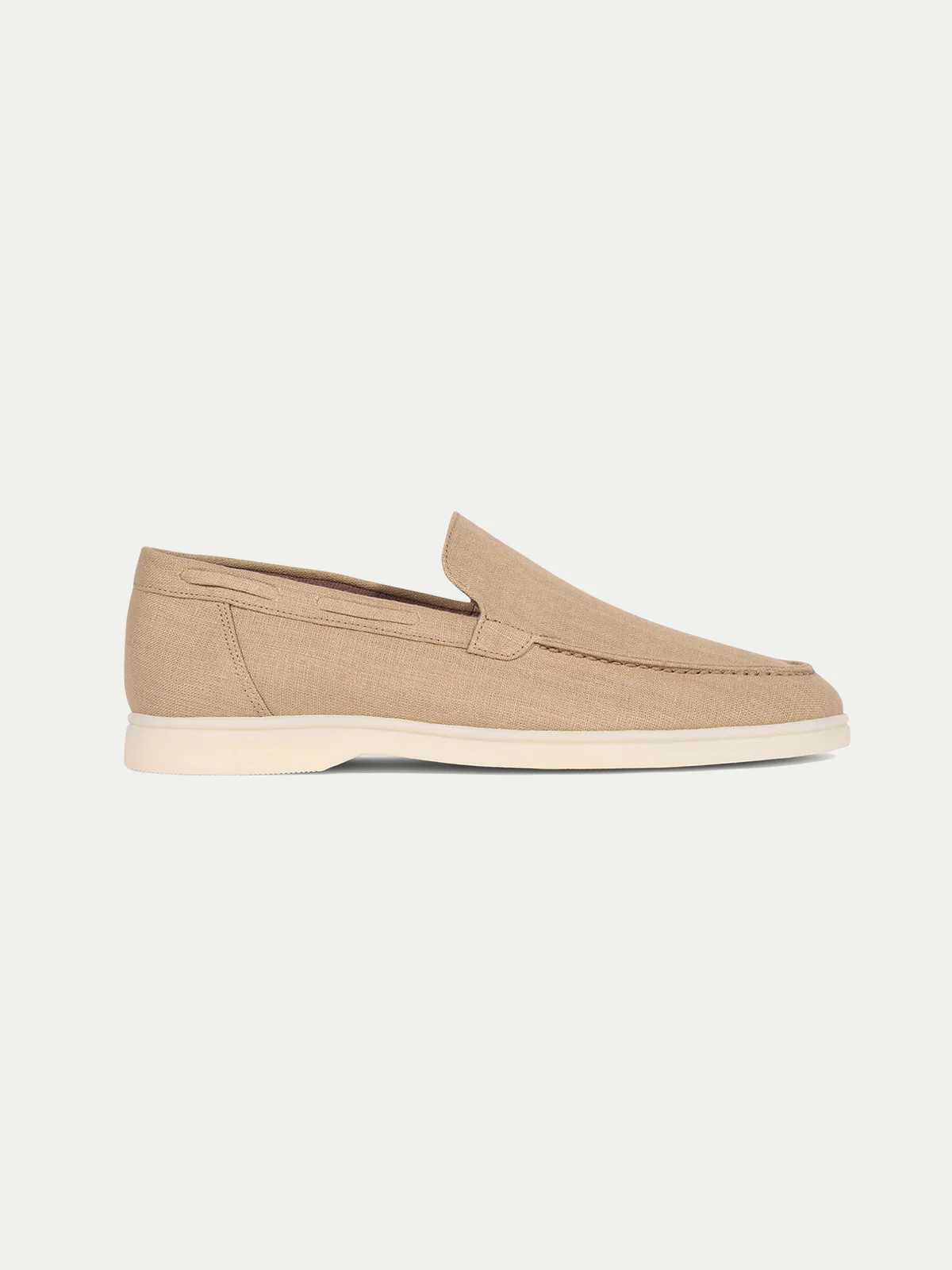 Beige Linen Yacht Loafers - Image 7