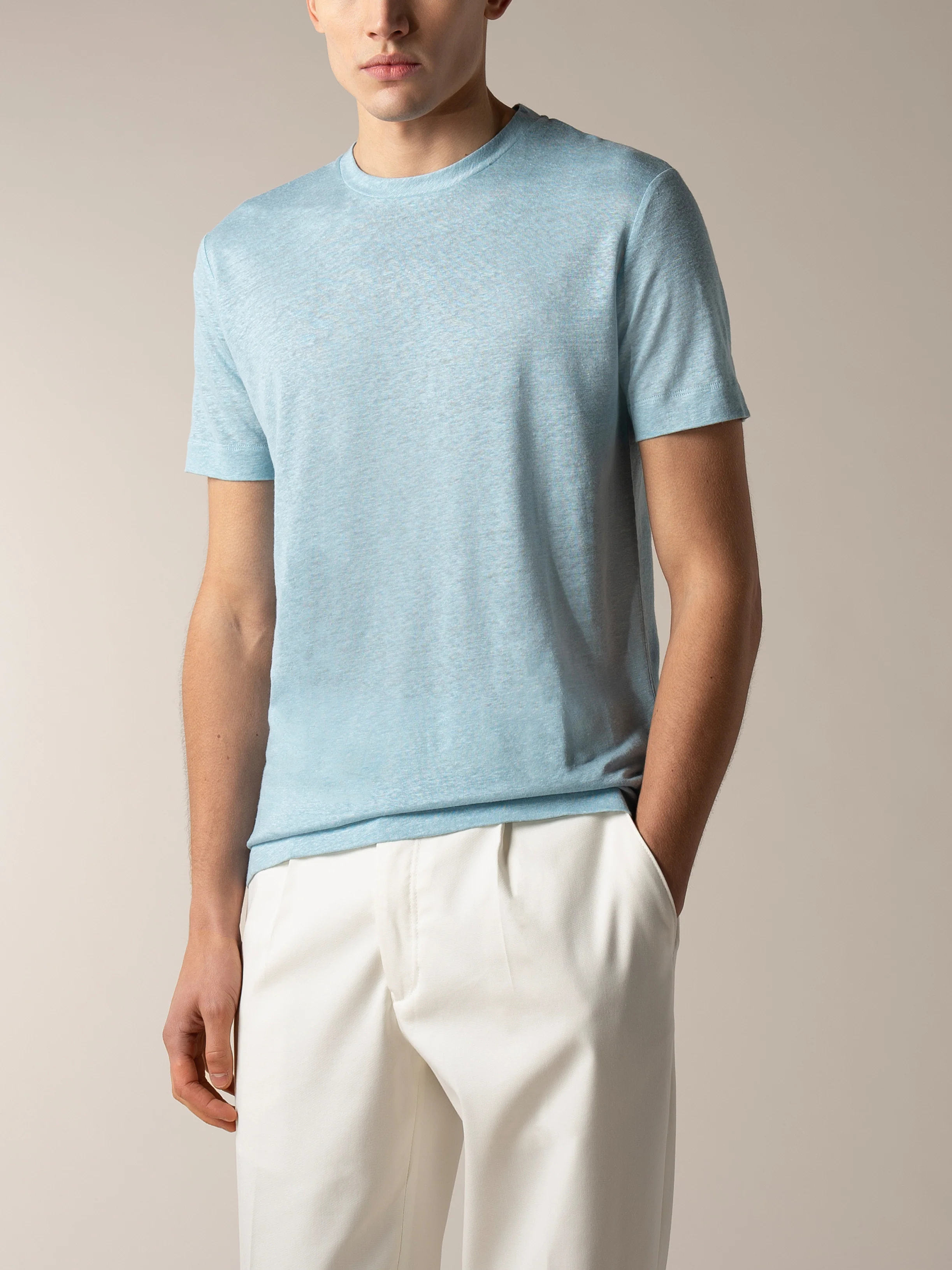 Blue Turquoise Linen City T-shirt - Image 2