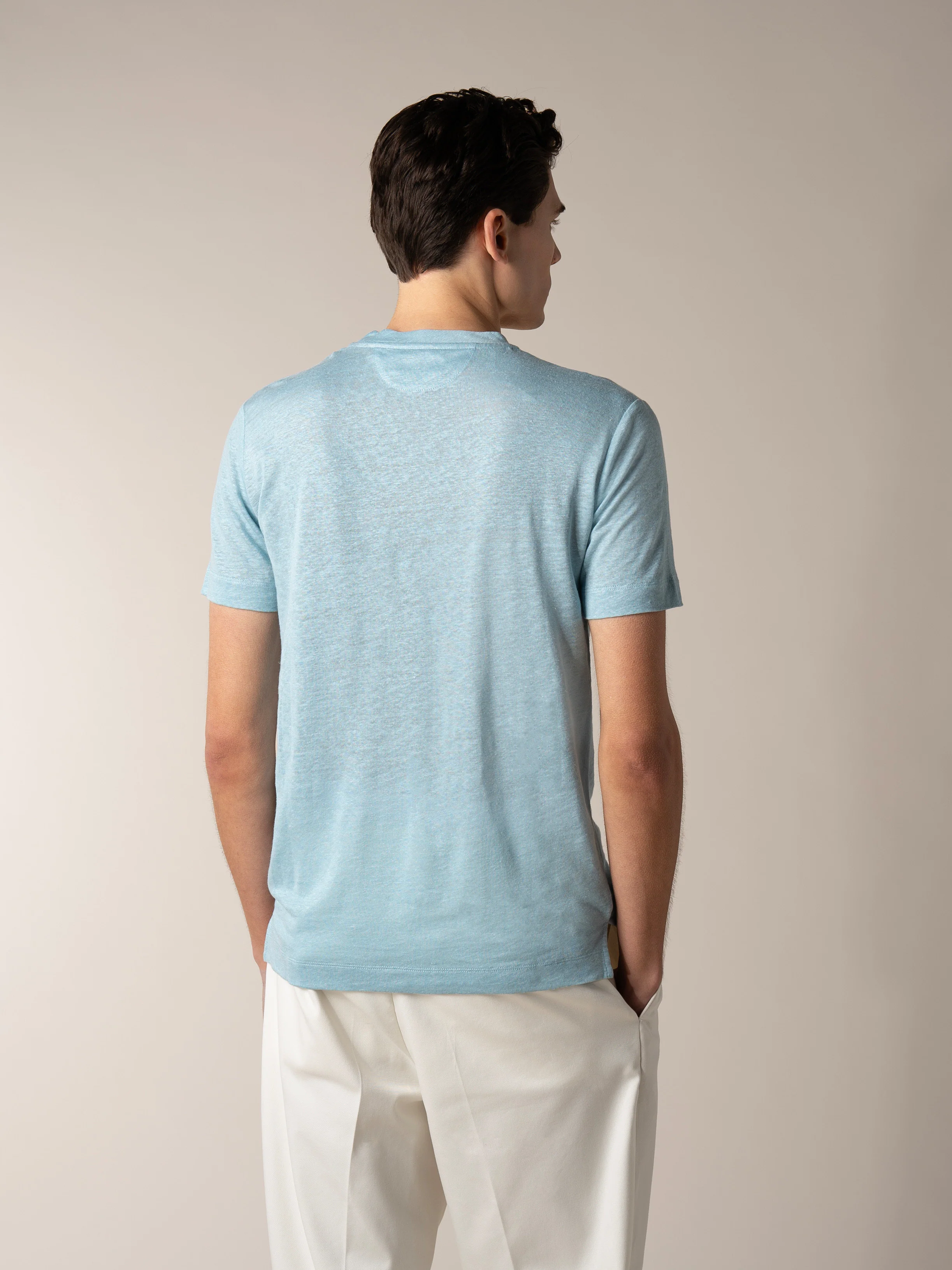 Blue Turquoise Linen City T-shirt - Image 5