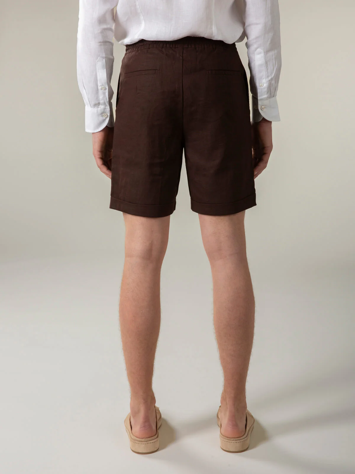 Brown Linen Seaside Shorts - Image 3