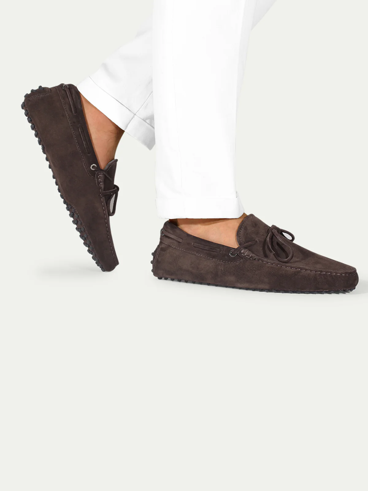 Warm Grey Suede Driving Shoes - Image 4