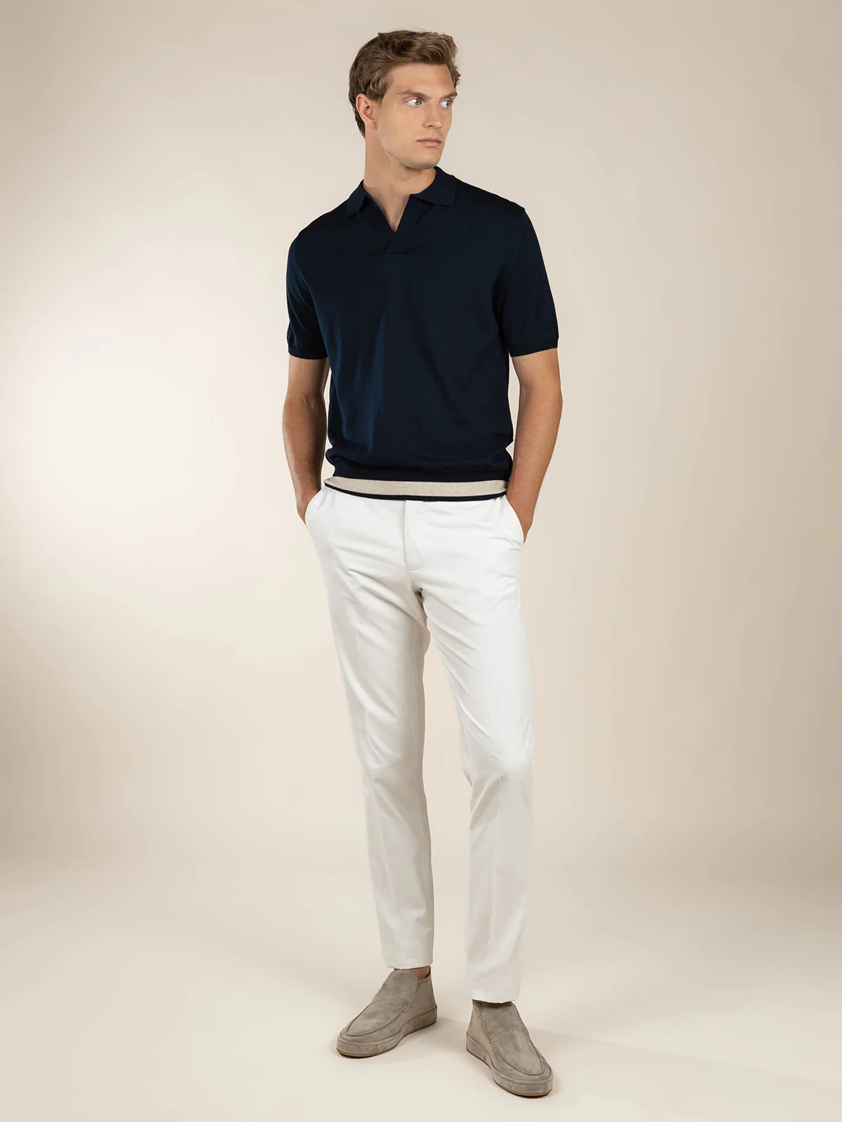 Buttonless AUR1 Polo Navy - Image 7