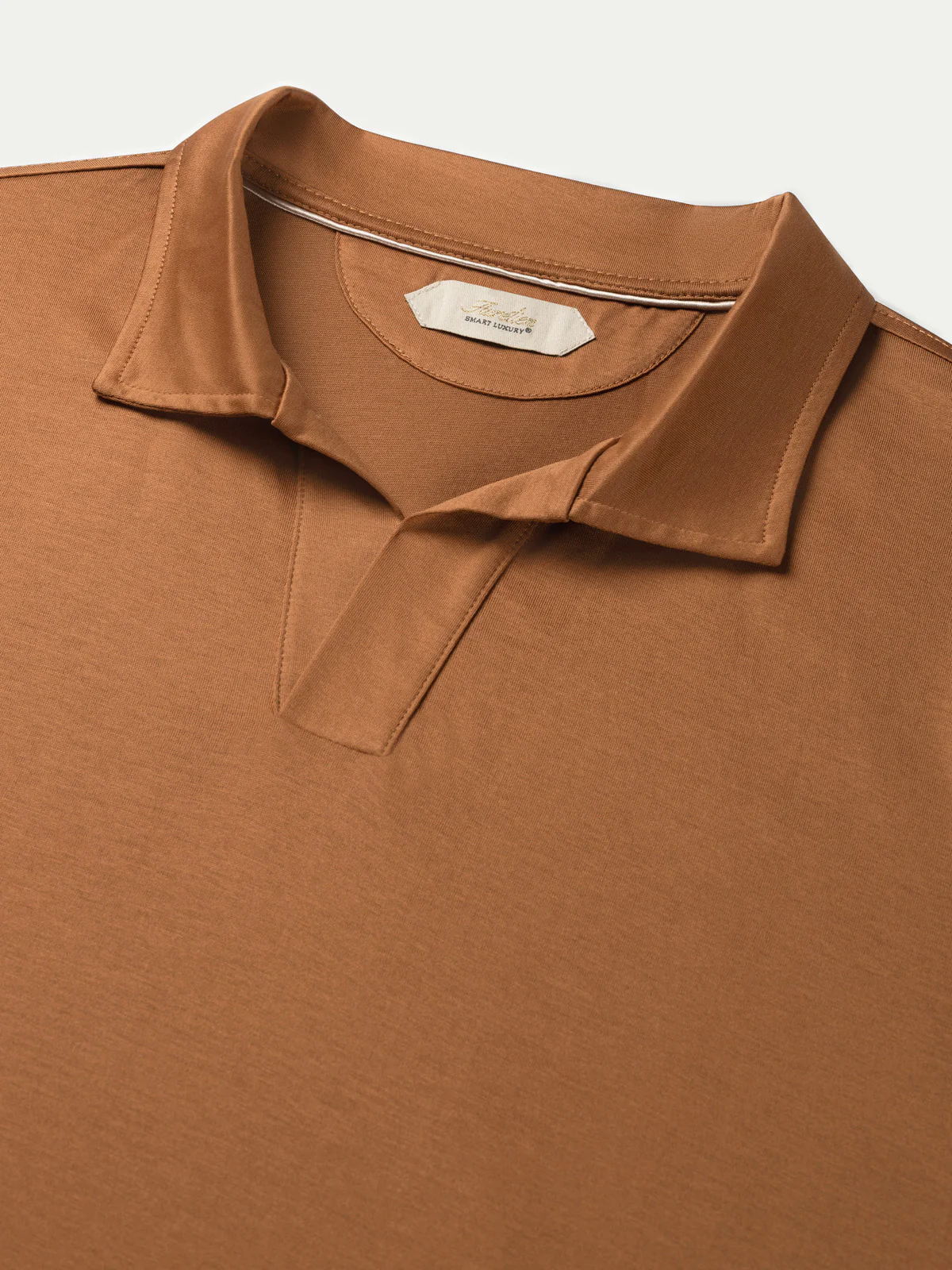 Caramel Buttonless Polo Shirt - Image 2