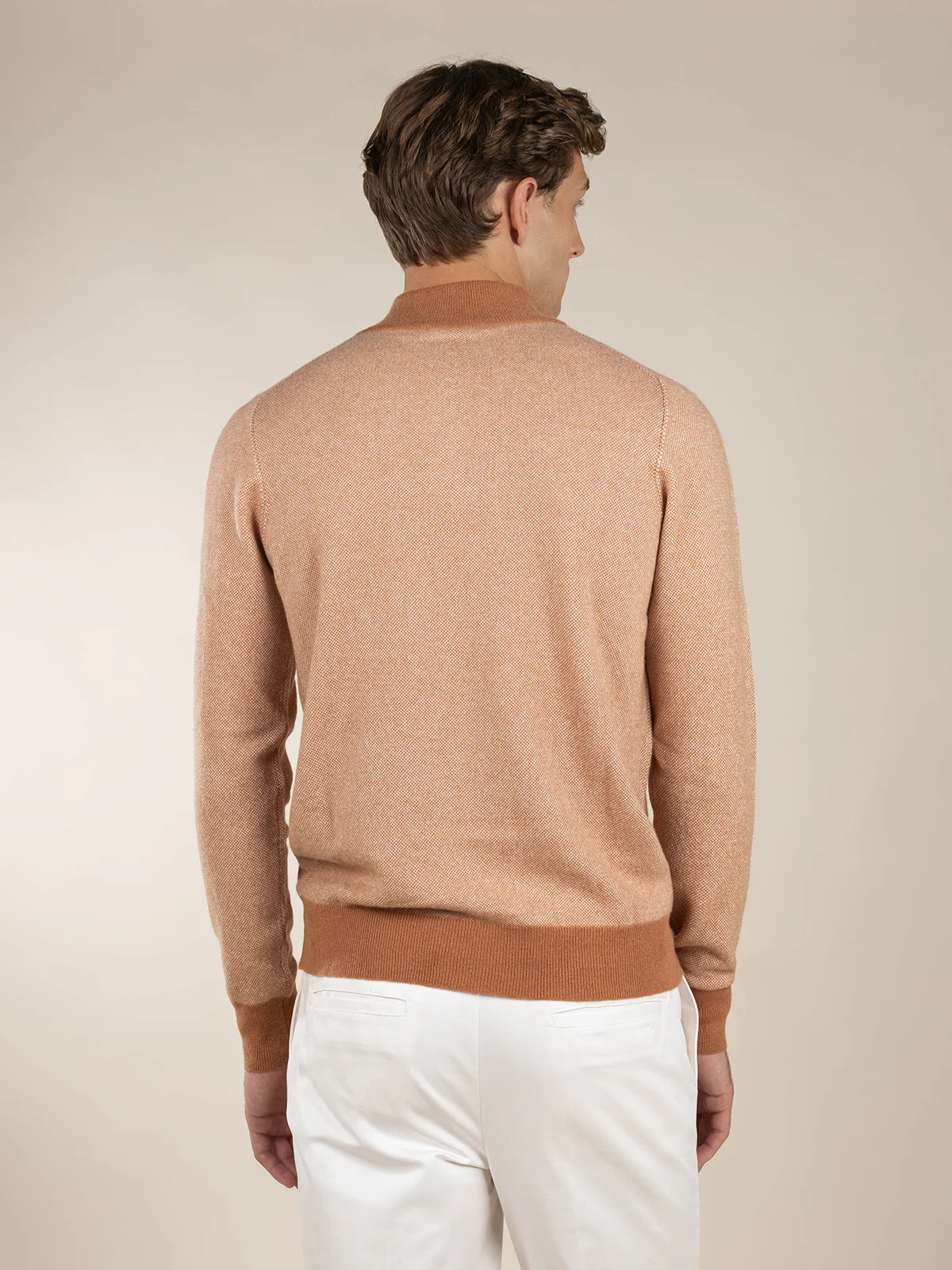 Caramel Jaquard Zipper Sweater - Image 4