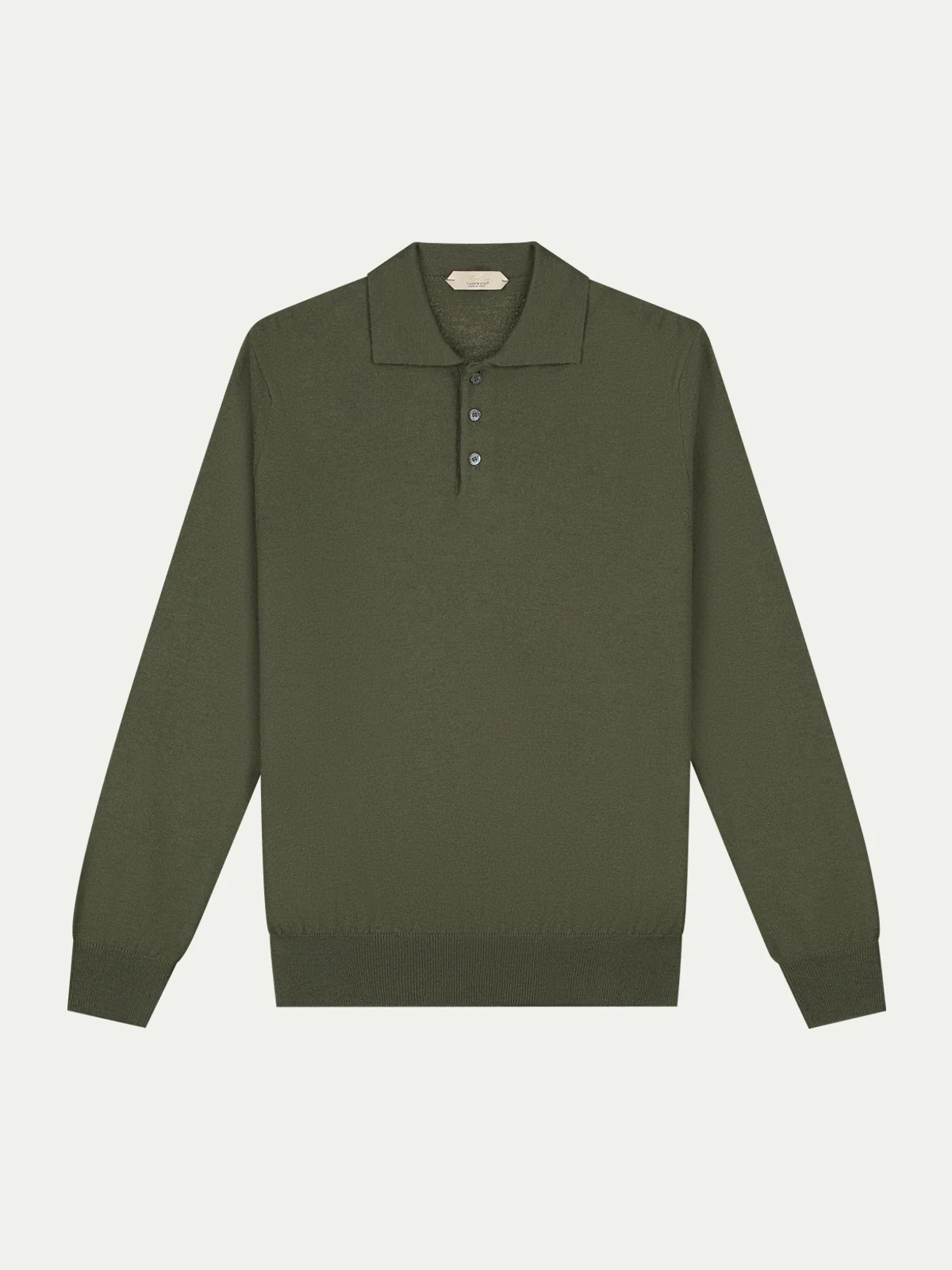 Extrafine Merino Polo Olive