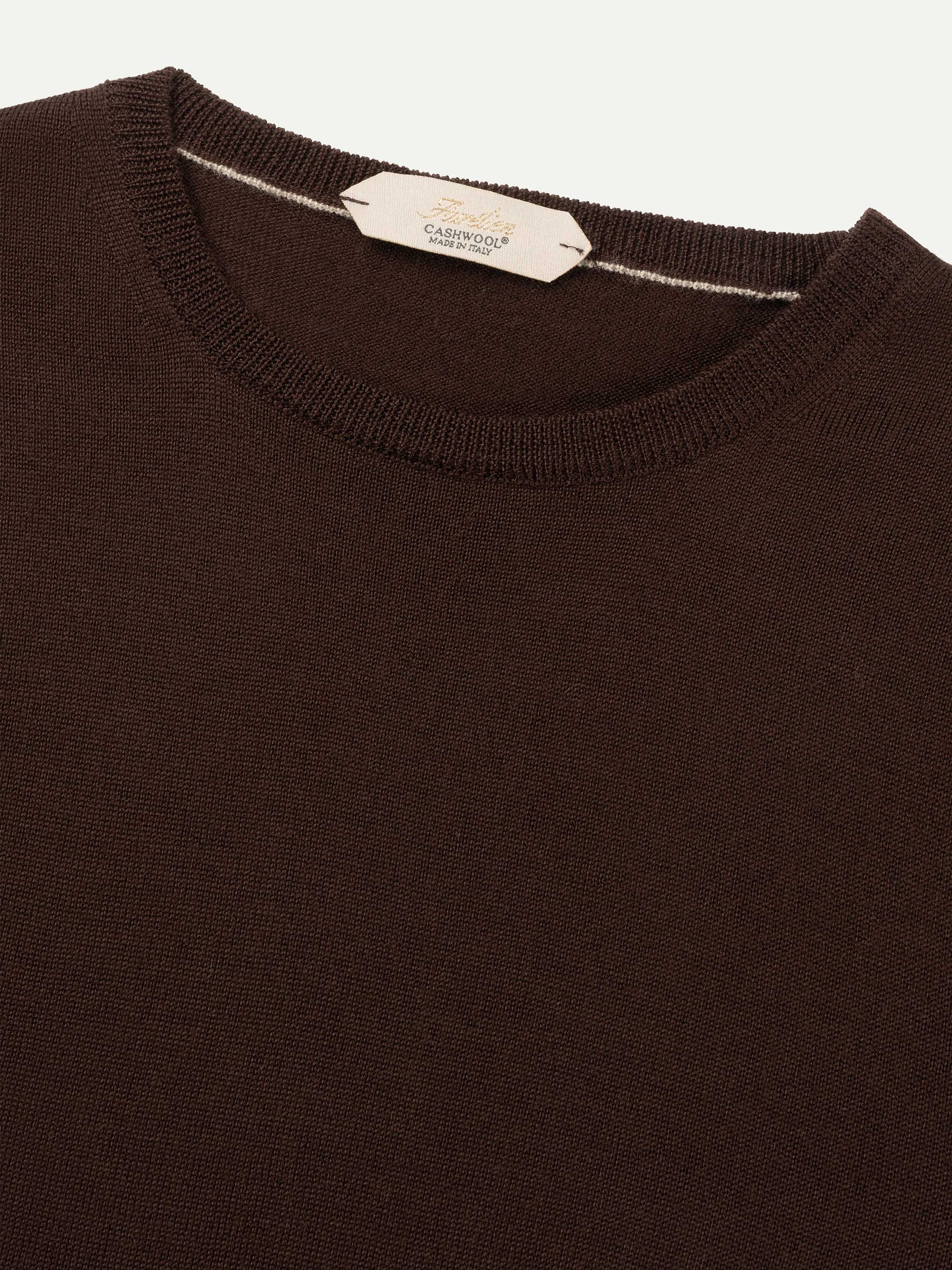 Extrafine Merino Crew Neck Sweater Brown - Image 3