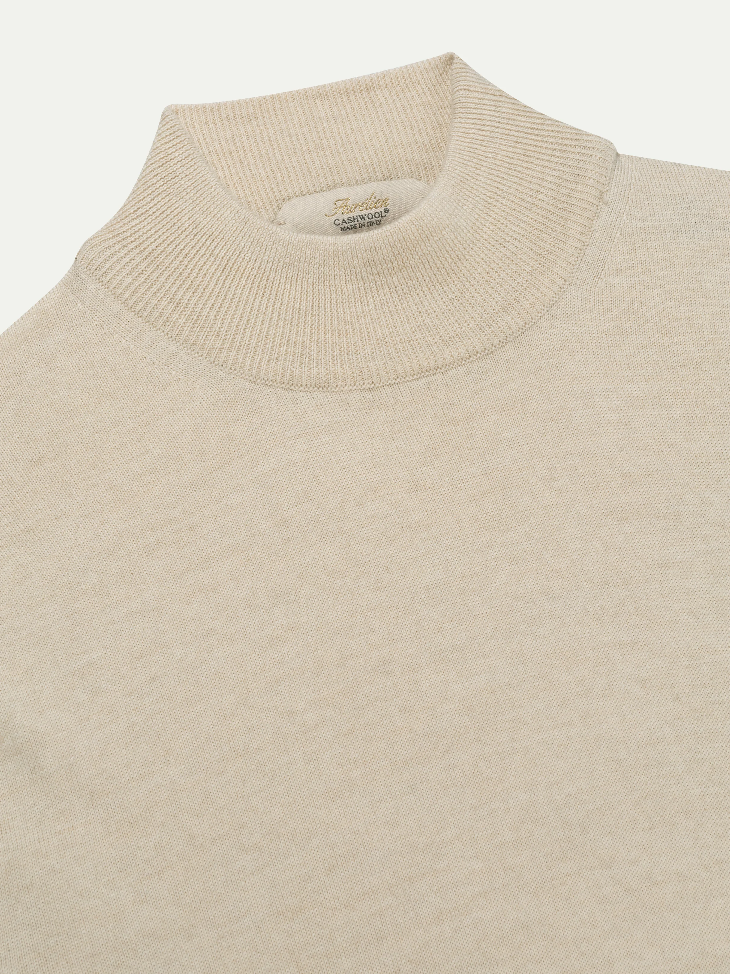 Extrafine Merino Mockneck Light Beige - Image 2