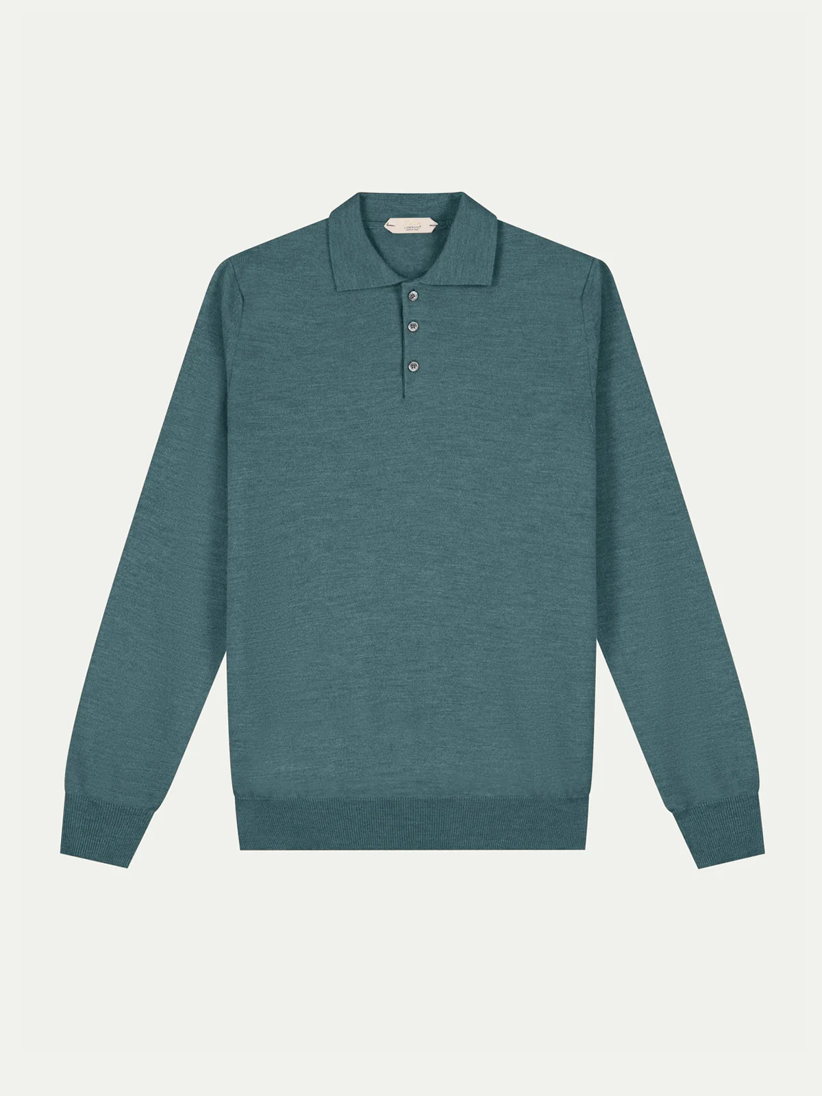 Extrafine Merino Polo Dark Aquamarine