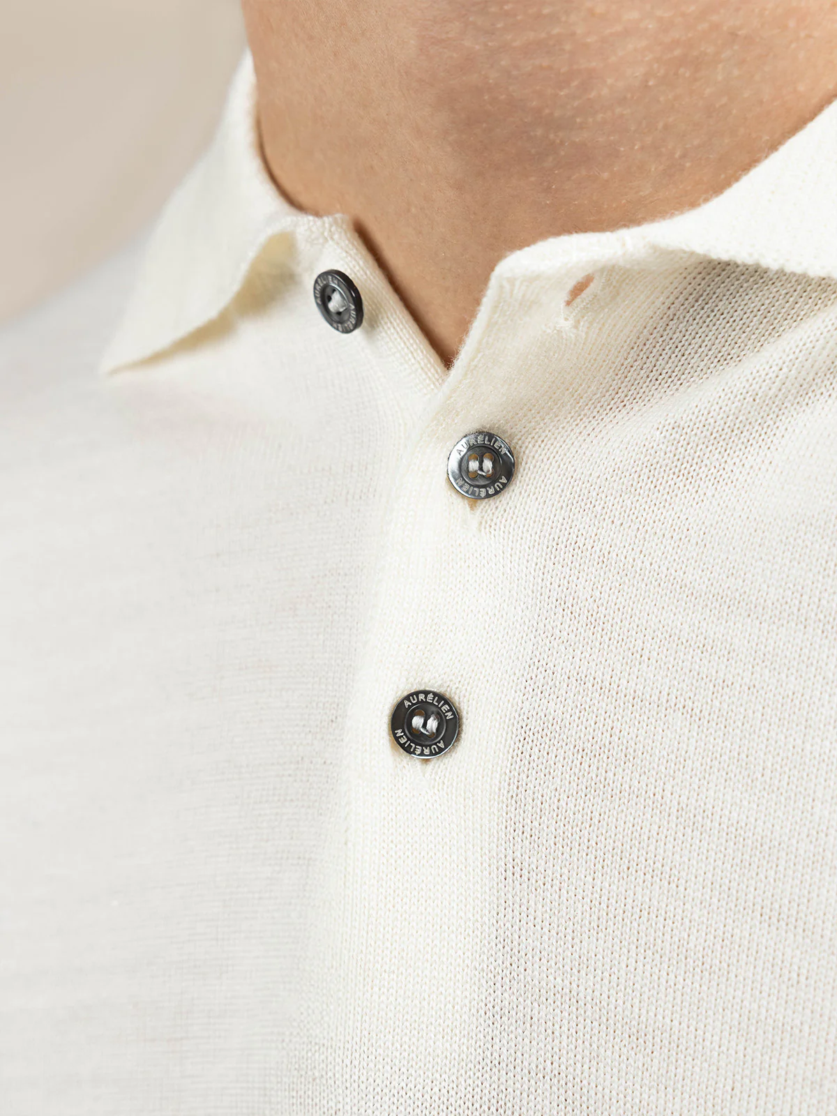 Extrafine Merino Polo Ivory - Image 3