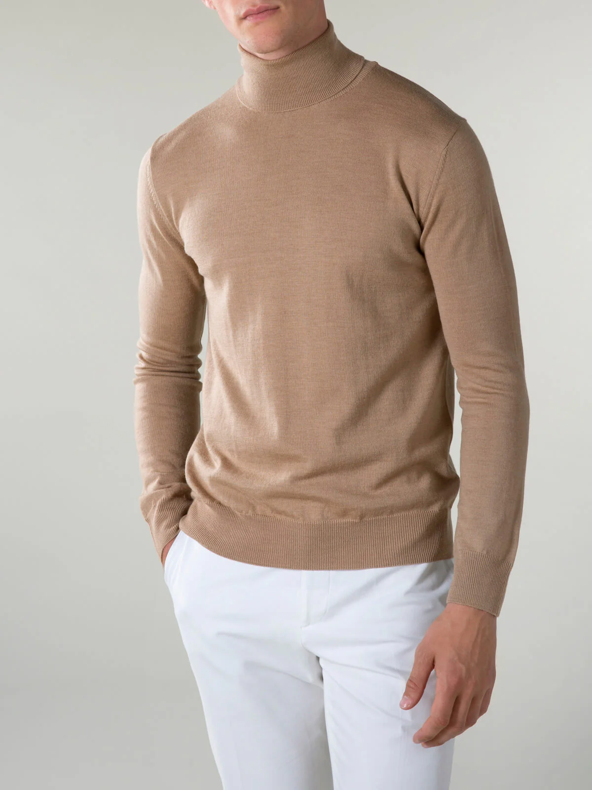 Extrafine Merino Rollneck Beige - Image 3