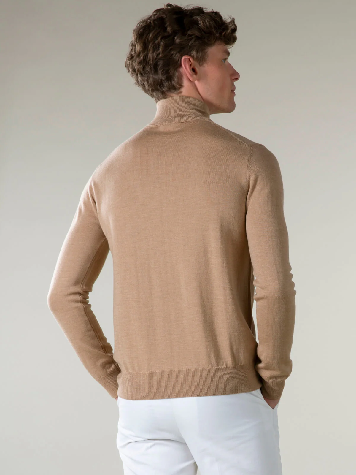 Extrafine Merino Rollneck Beige - Image 5