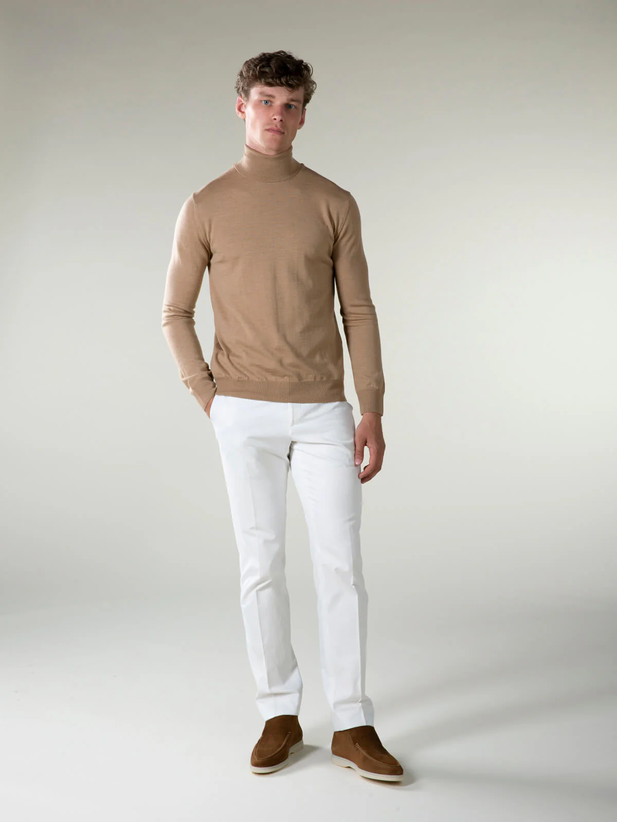 Extrafine Merino Rollneck Beige - Image 7