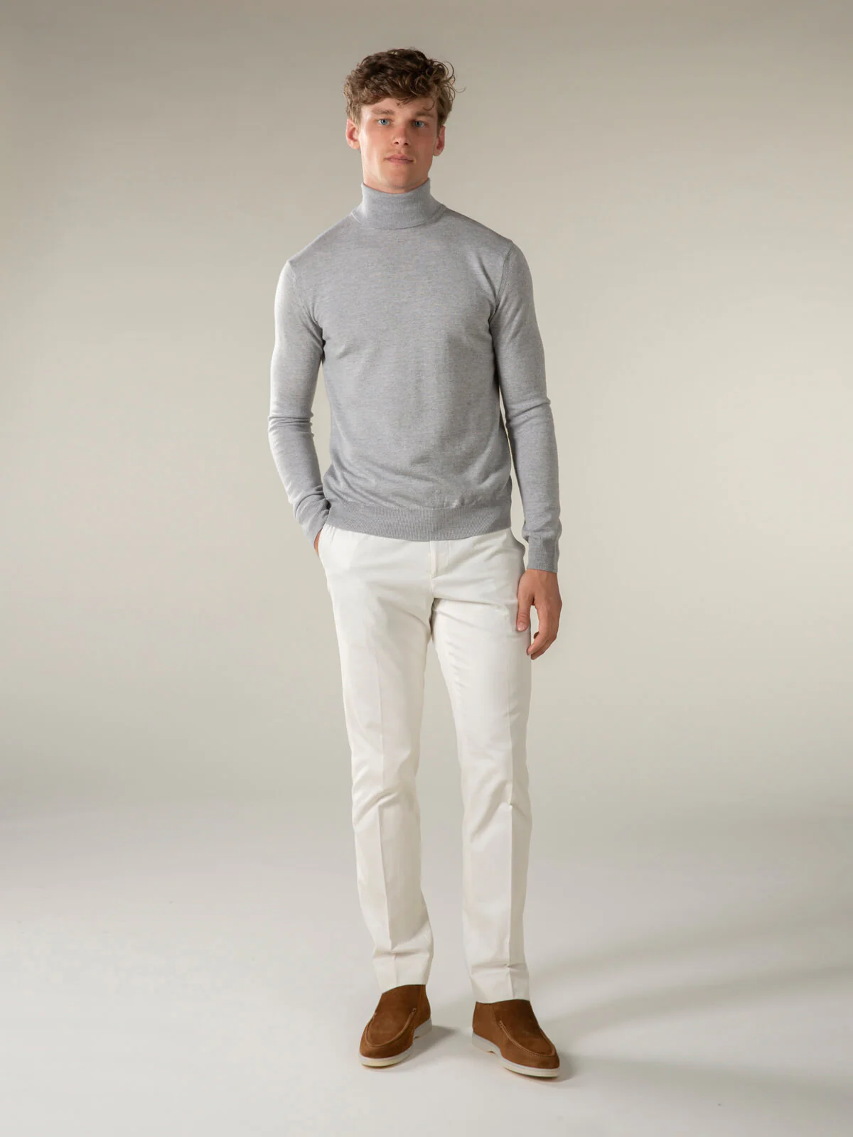 Extrafine Merino Rollneck Light Grey - Image 7