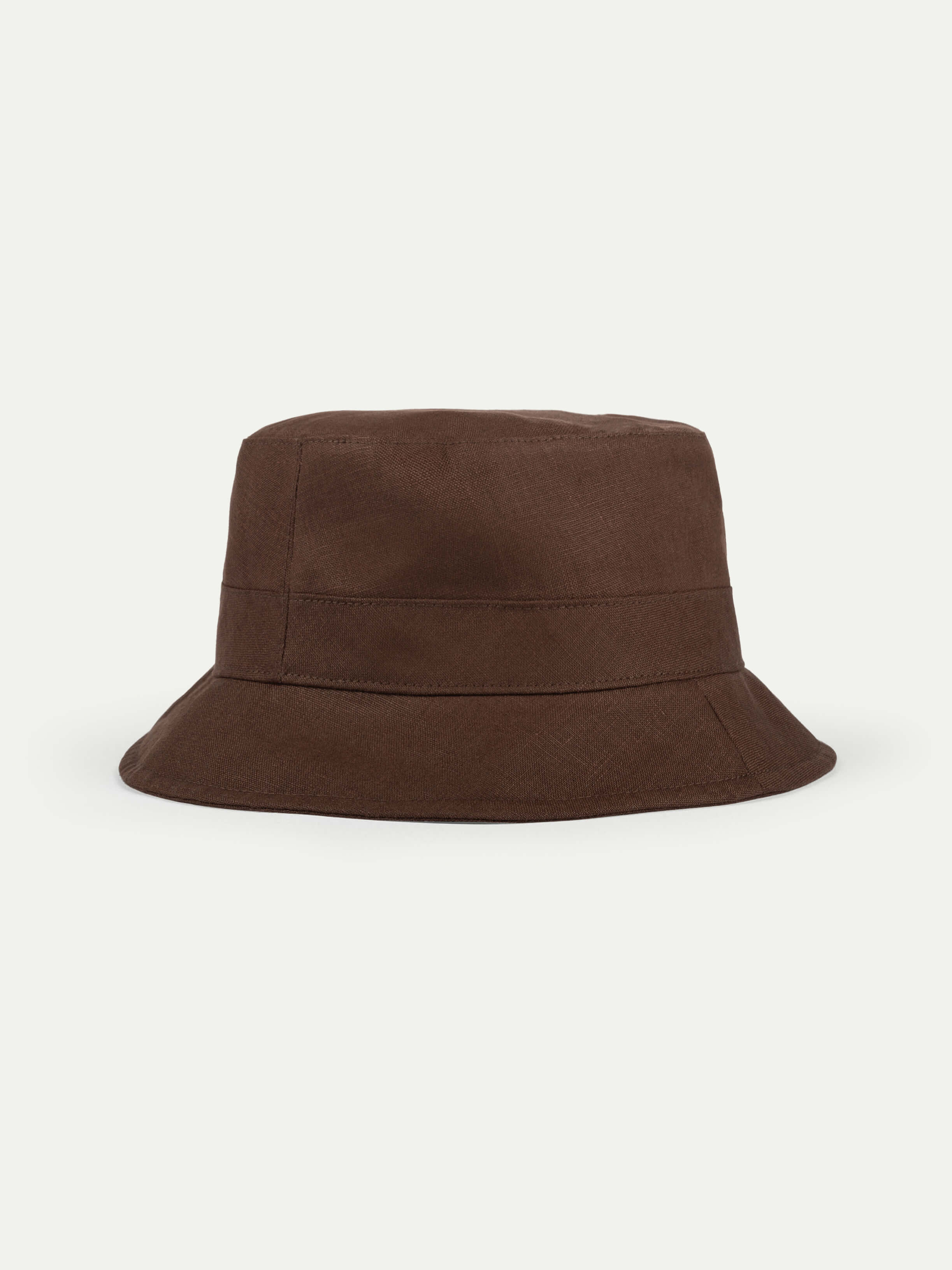 Chocolate Linen Bucket Hat - Image 3