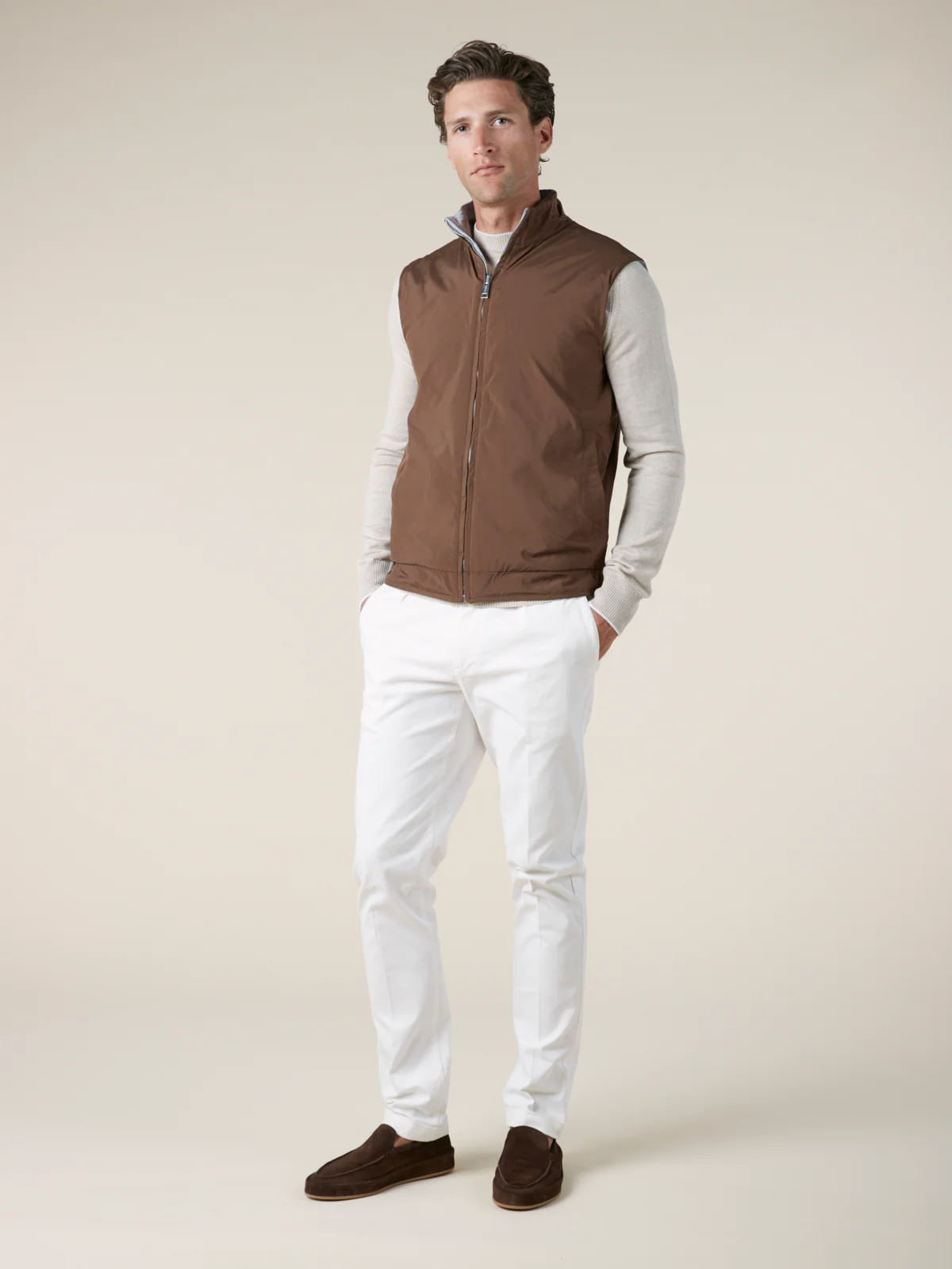 Chocolate Reversible Resort Body Warmer - Image 9