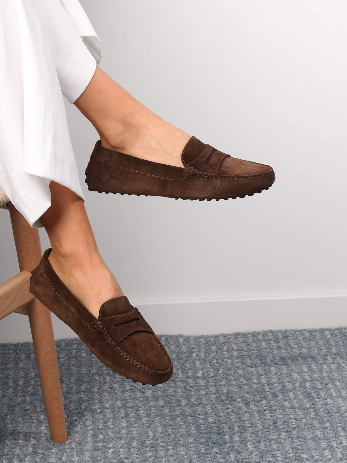 Chocolate Suede Driving Shoes - Image 2