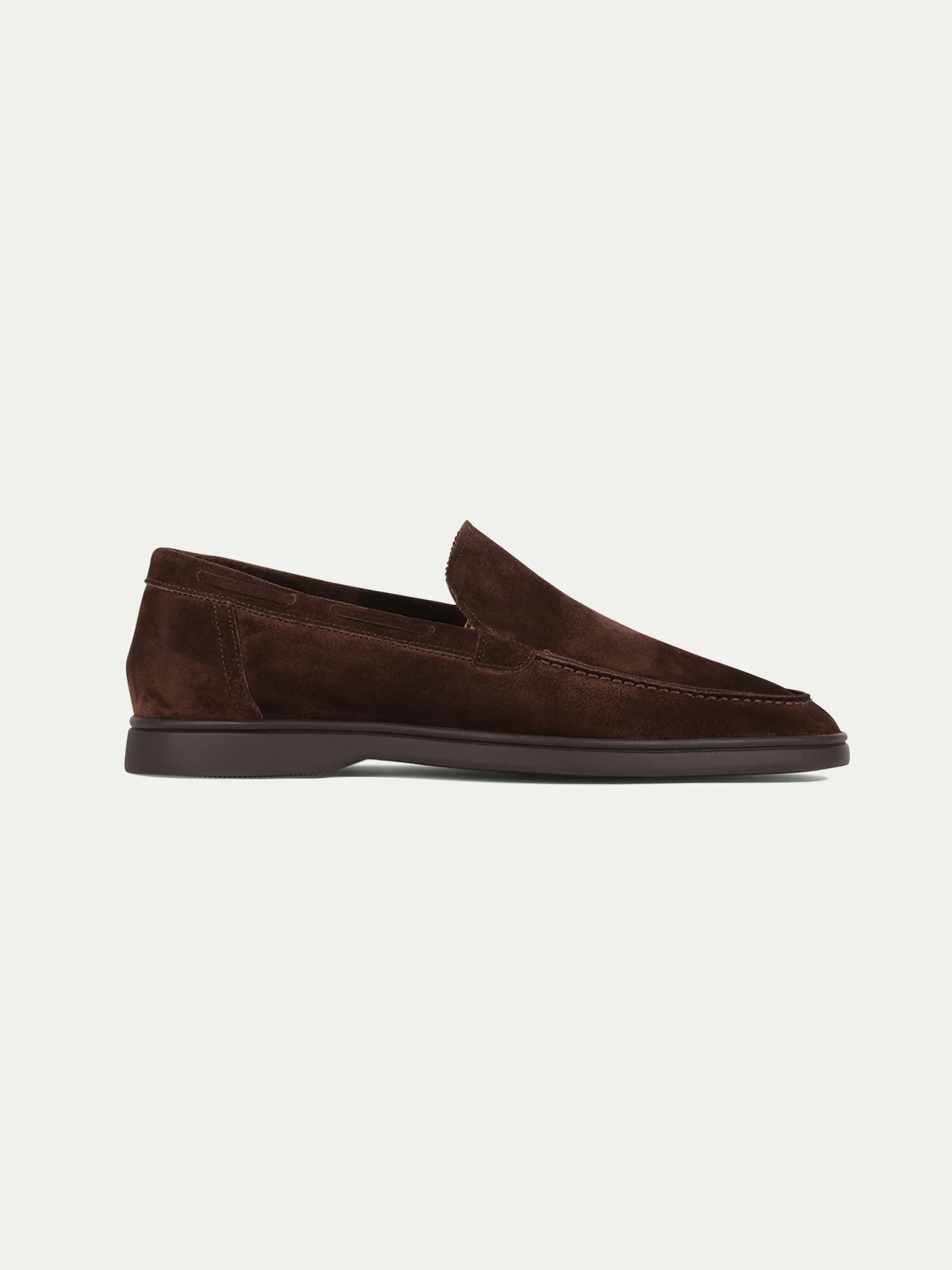 Chocolate Yacht Loafer with Lamb Shearling Footbed - Image 3