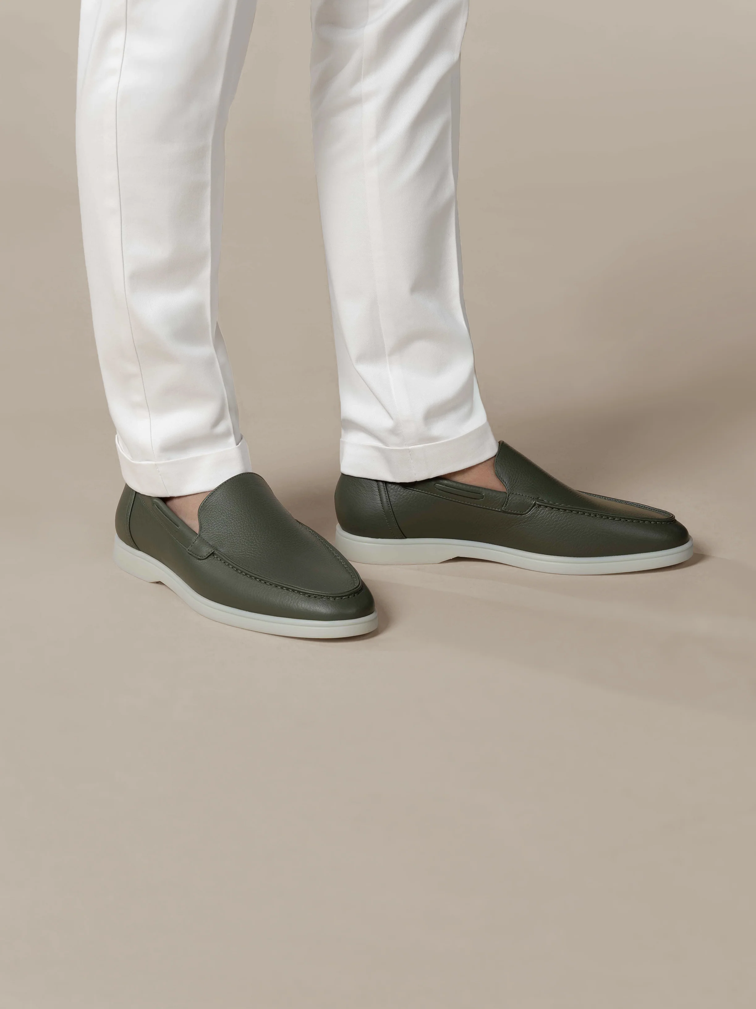 Classic Green Grain Yacht Loafers - Image 2