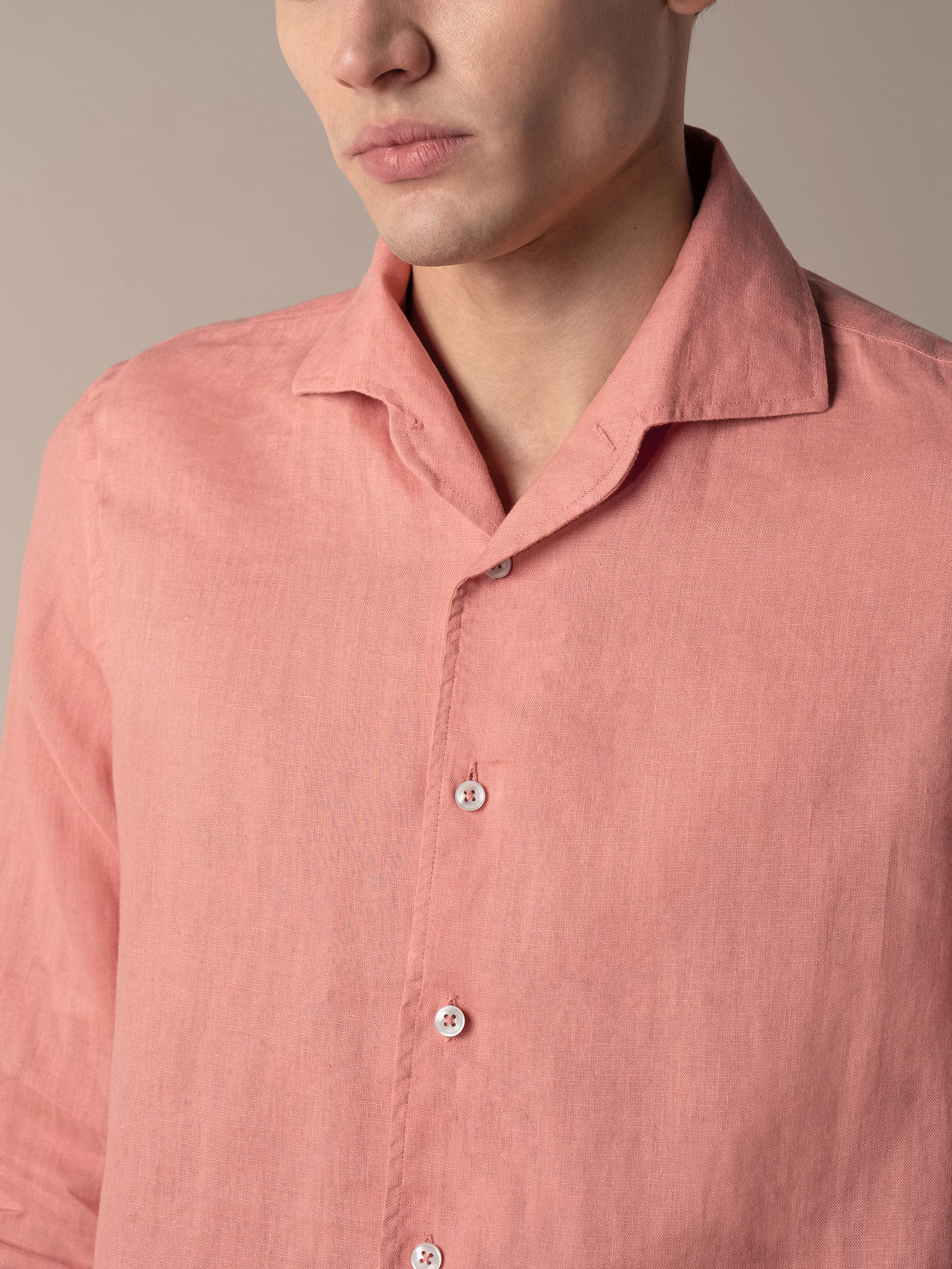 Coral Linen Seaside Shirt - Image 3