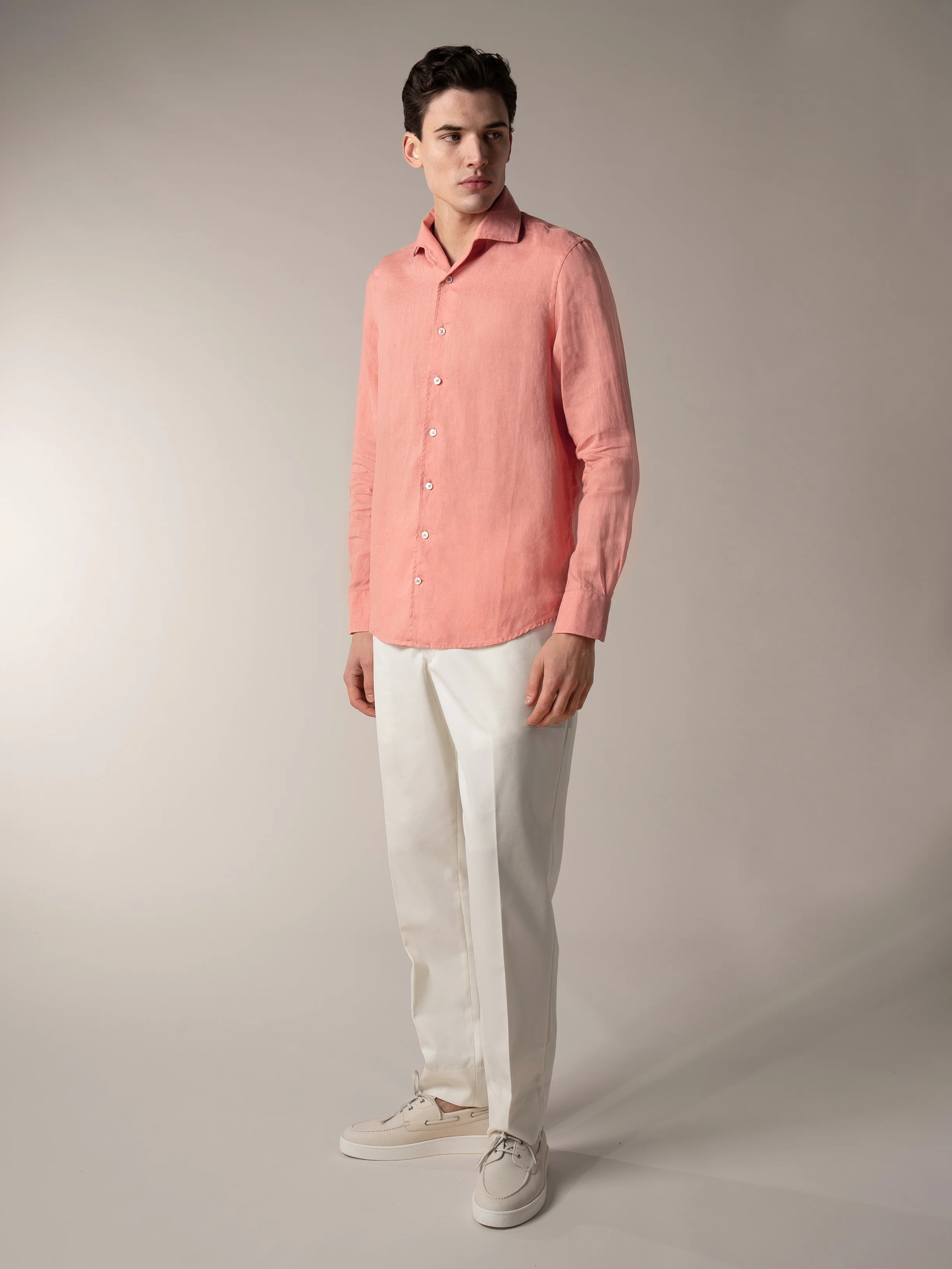 Coral Linen Seaside Shirt - Image 6