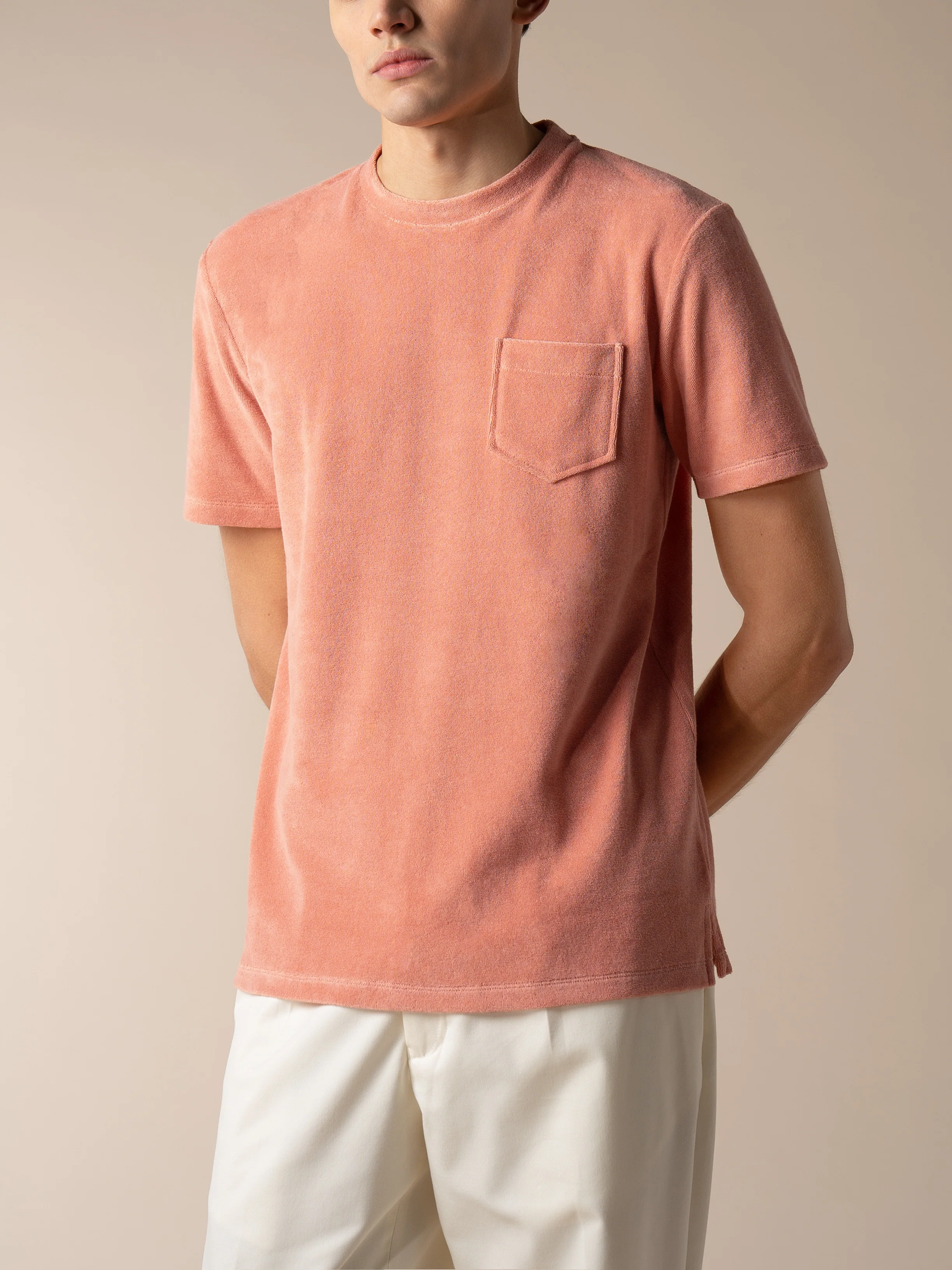 Coral Terry Towelling T-Shirt - Image 2