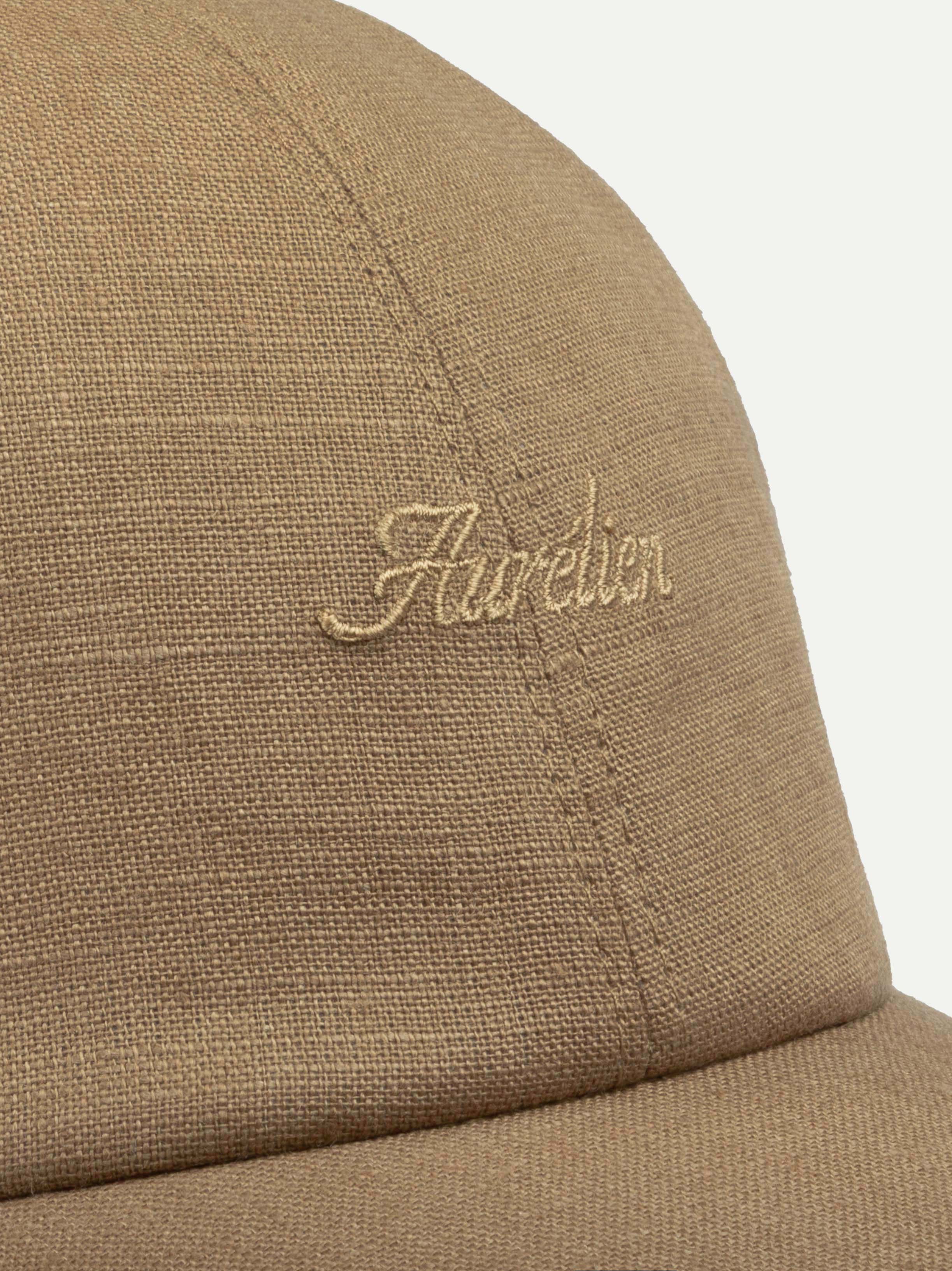 Dark Taupe Linen Baseball Cap - Image 3