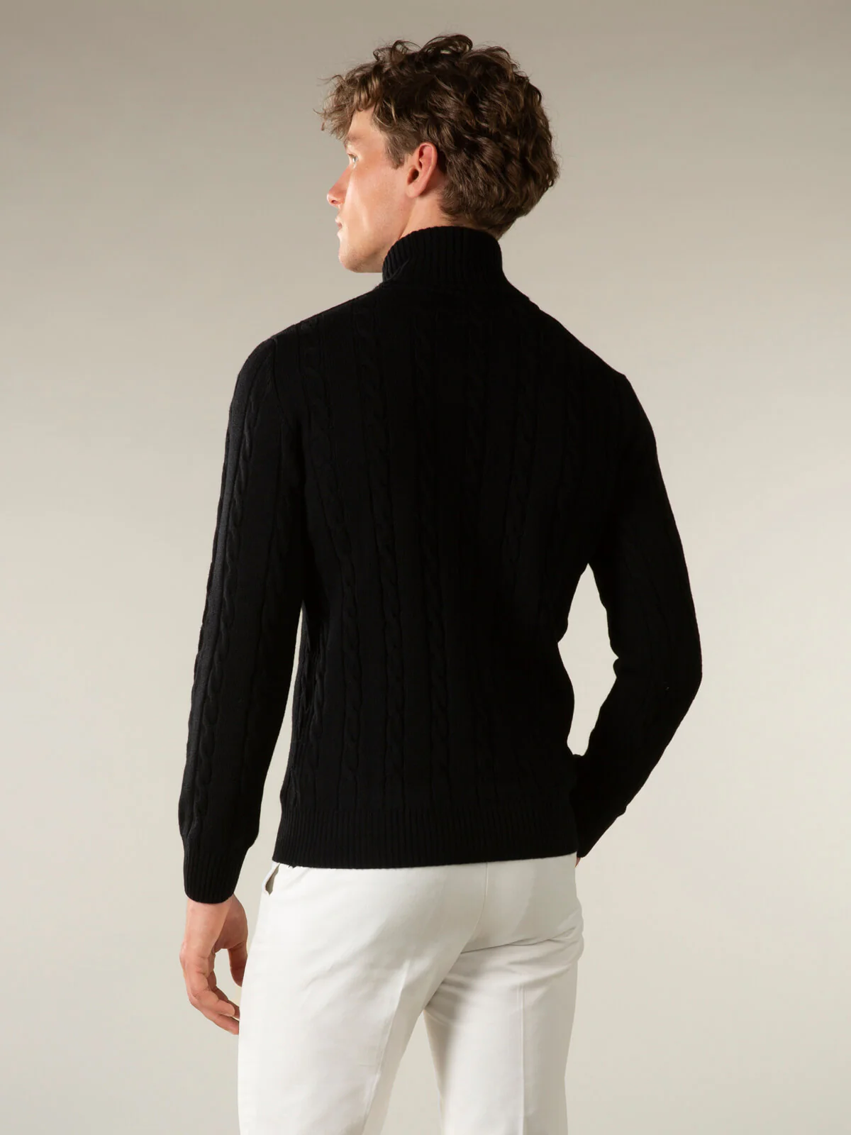 Dolcevita Cable Knit Sweater Black - Image 5