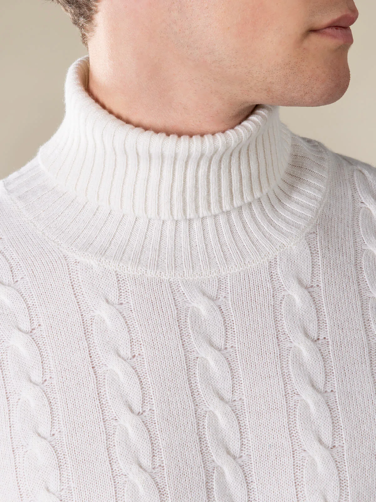 Dolcevita Cable Knit Sweater Ivory - Image 3