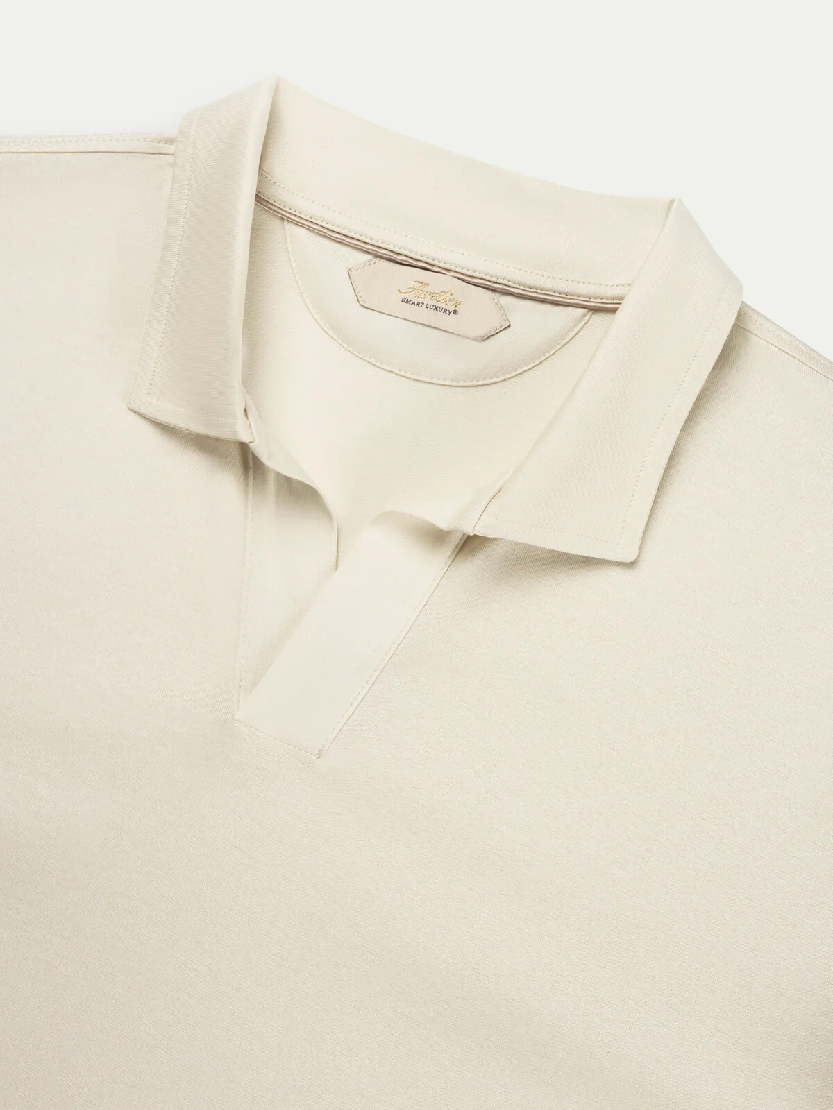 Ecru Buttonless Polo Shirt - Image 2