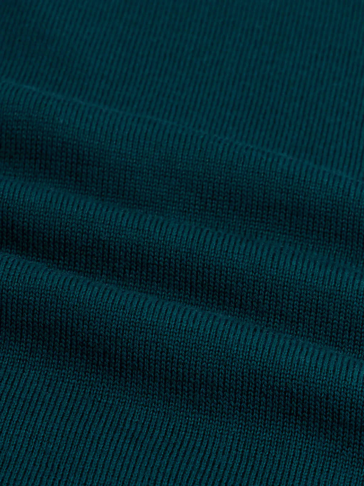 Extrafine Merino Buttonless Polo Dark Green - Image 7