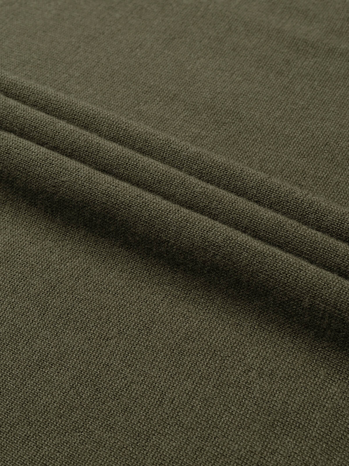 Extrafine Merino Buttonless Polo Olive - Image 5