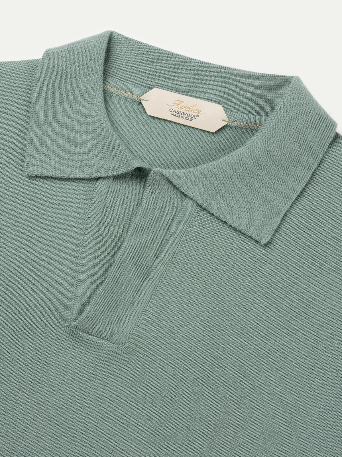 Extrafine Merino Buttonless Polo Pistache - Image 4